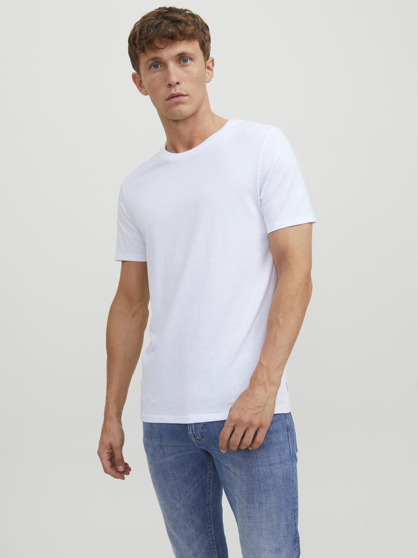 Jack & Jones Mens 2 Pack Crew Neck Cotton T-Shirts White X-Large - Medaid International