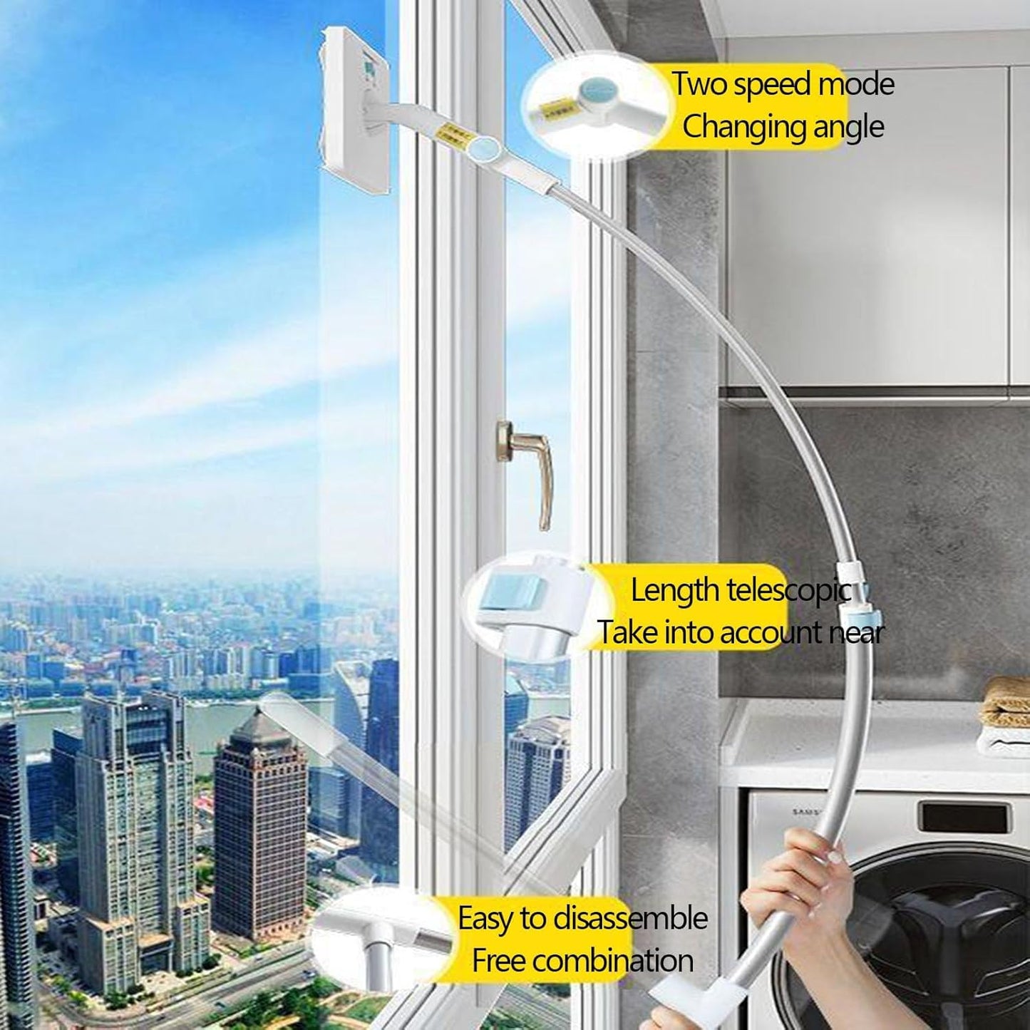 Dual Mode Extendable Window Cleaning Tool