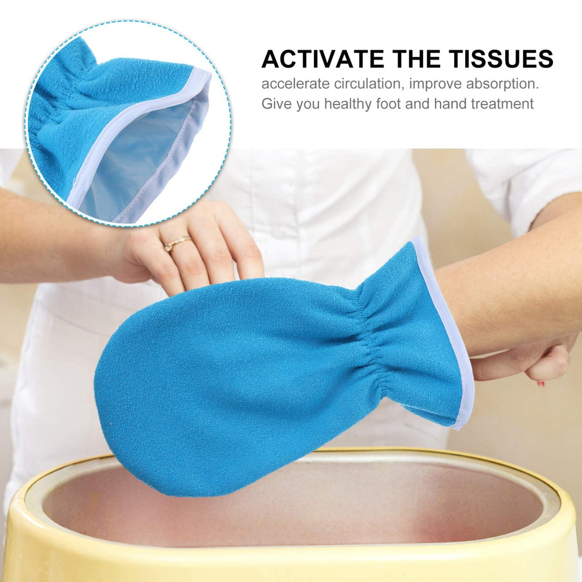 TERRIFI 4 PCS Paraffin Wax Bath Gloves and Booties, Paraffin Wax Warmer Insulated Mitts, Foot Spa Cover, Moisturizing Work Gloves, Hand Treatment Kit