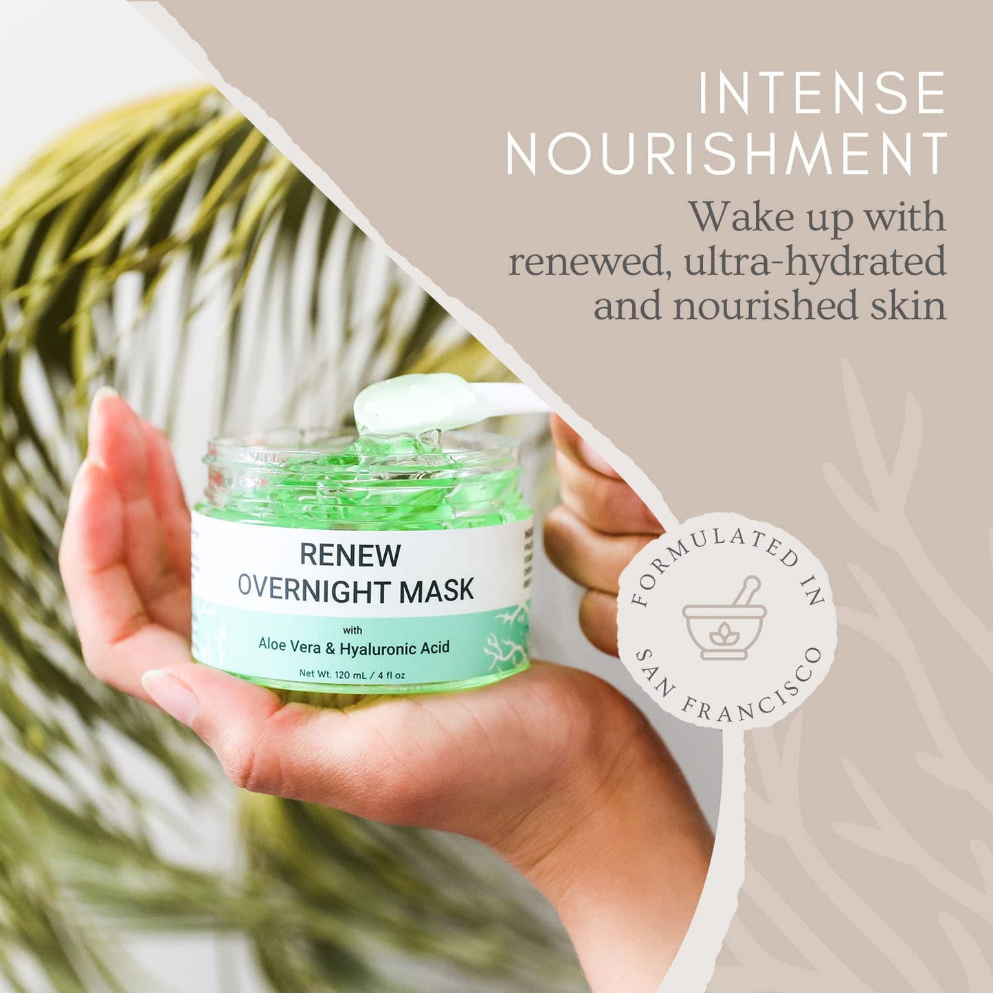 Doppeltree RENEW Overnight Face Mask with Aloe Vera Gel & Hyaluronic Acid, Anti Aging Hydrating Facial Mask for All Skin Types, Night Time Skin Care & Repair - Medaid International