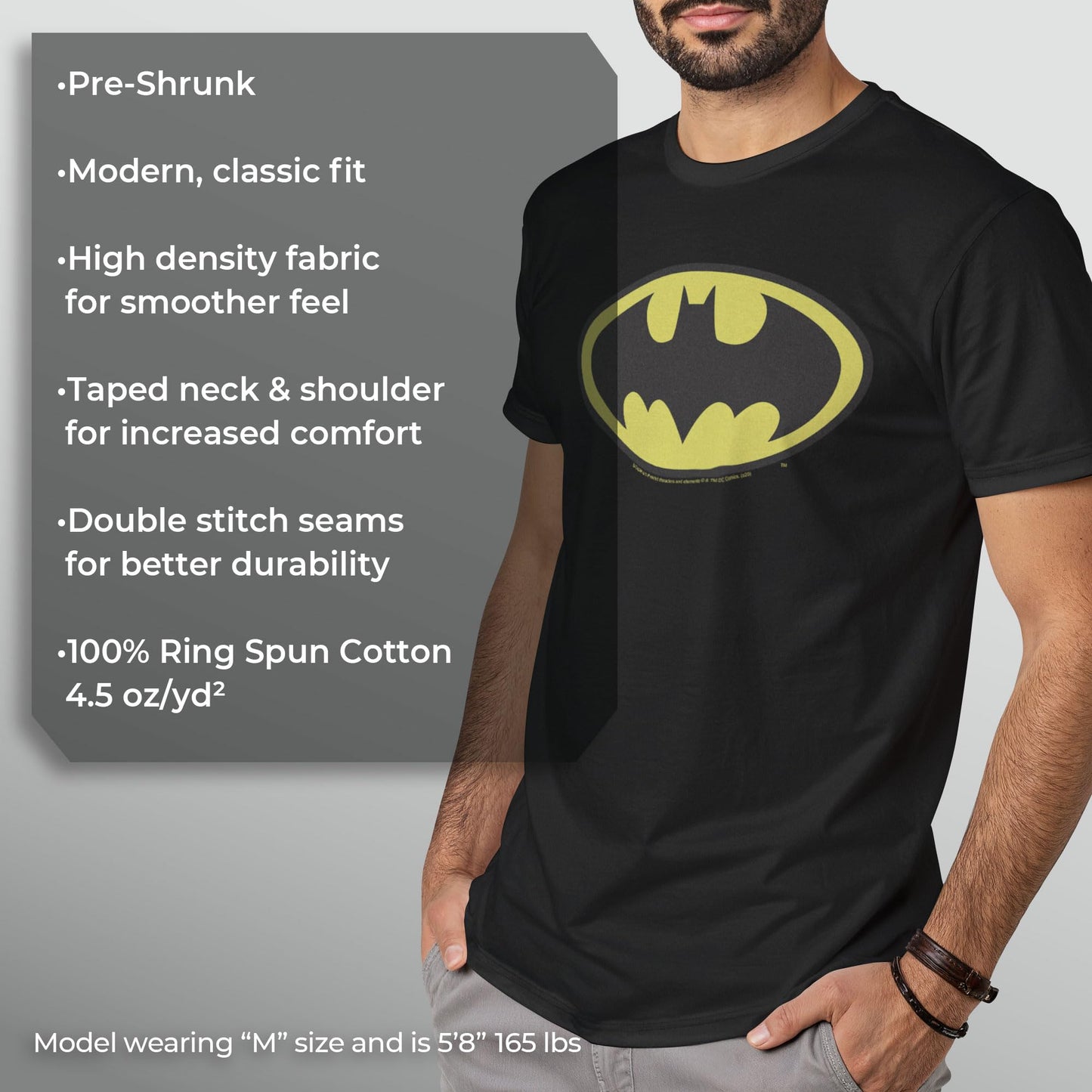 DC Comics Batman Basic Logo Mens T Shirt XXL Black - Medaid International