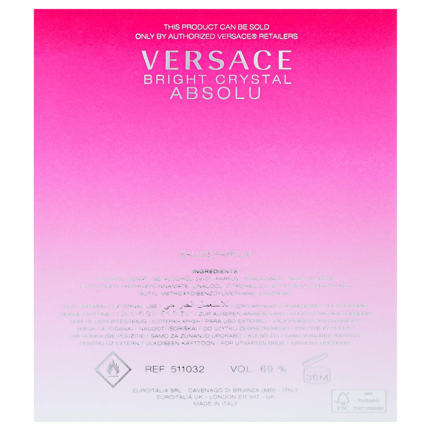 Versace Bright Crystal Absolu for Women 3.0 oz Eau de Parfum Spray - Medaid International