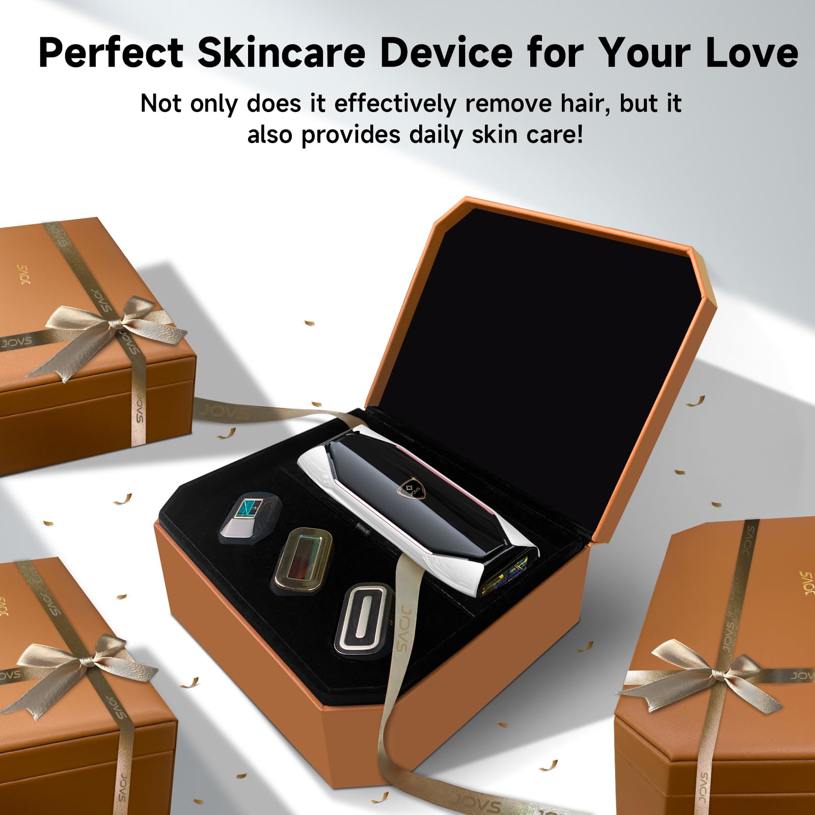 JOVS Laser Hair Removal, 37°F Painless Hair Removal Device with Sapphire Ice-Cooling, 3 in 1 Hair Removal & Skin Rejuvenation for Women and Men, 8 Modes Skin Care for Whole Body, Touch Screen, White - Medaid International