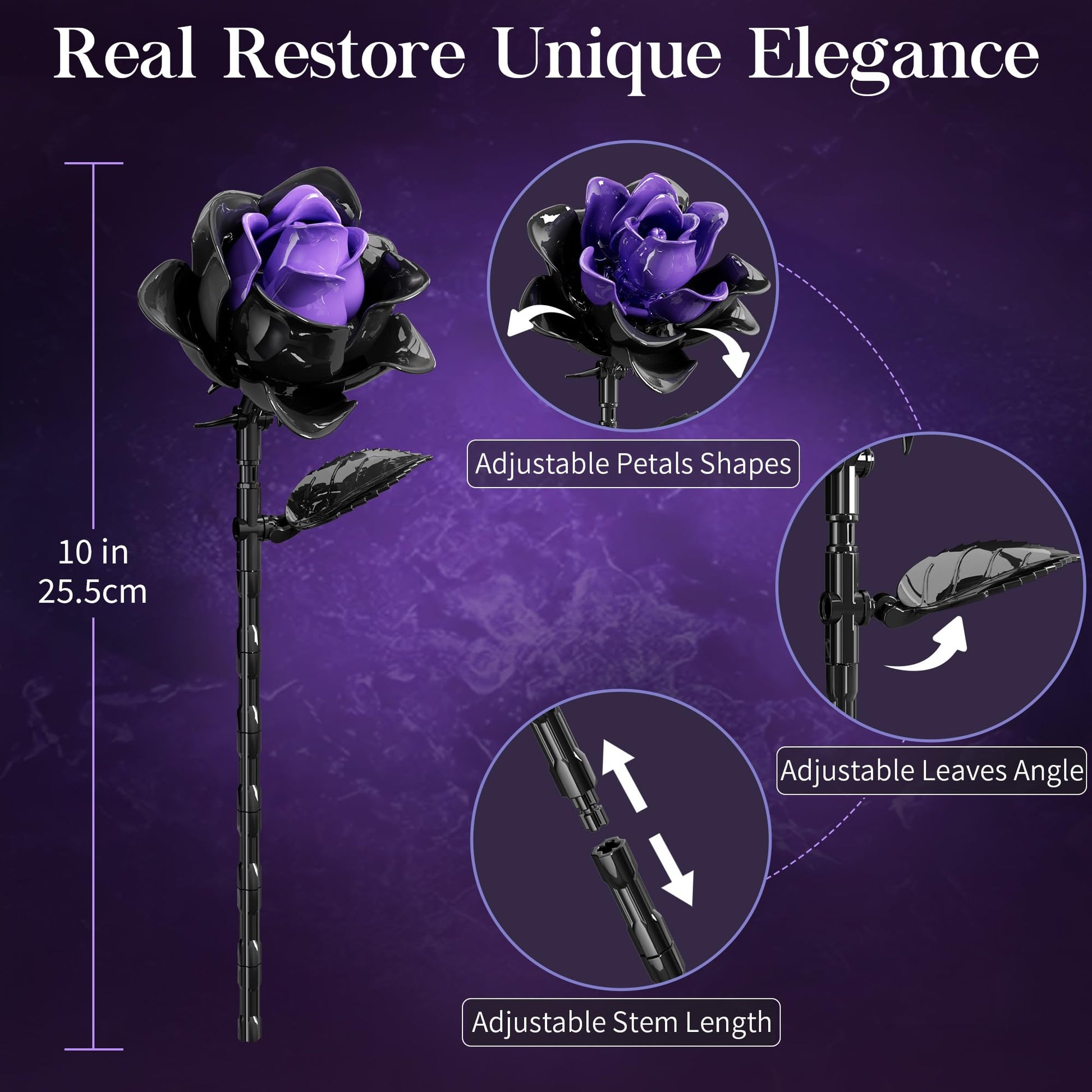 Qinline Purple Rose Advent Calendar 2025 for Adults Teens Kids - Christmas Flower Bouquet Building Blocks 24 Day Countdown Calendar Artificial Botanical Collectio Halloween Home Decor Gifts for Women - Medaid International