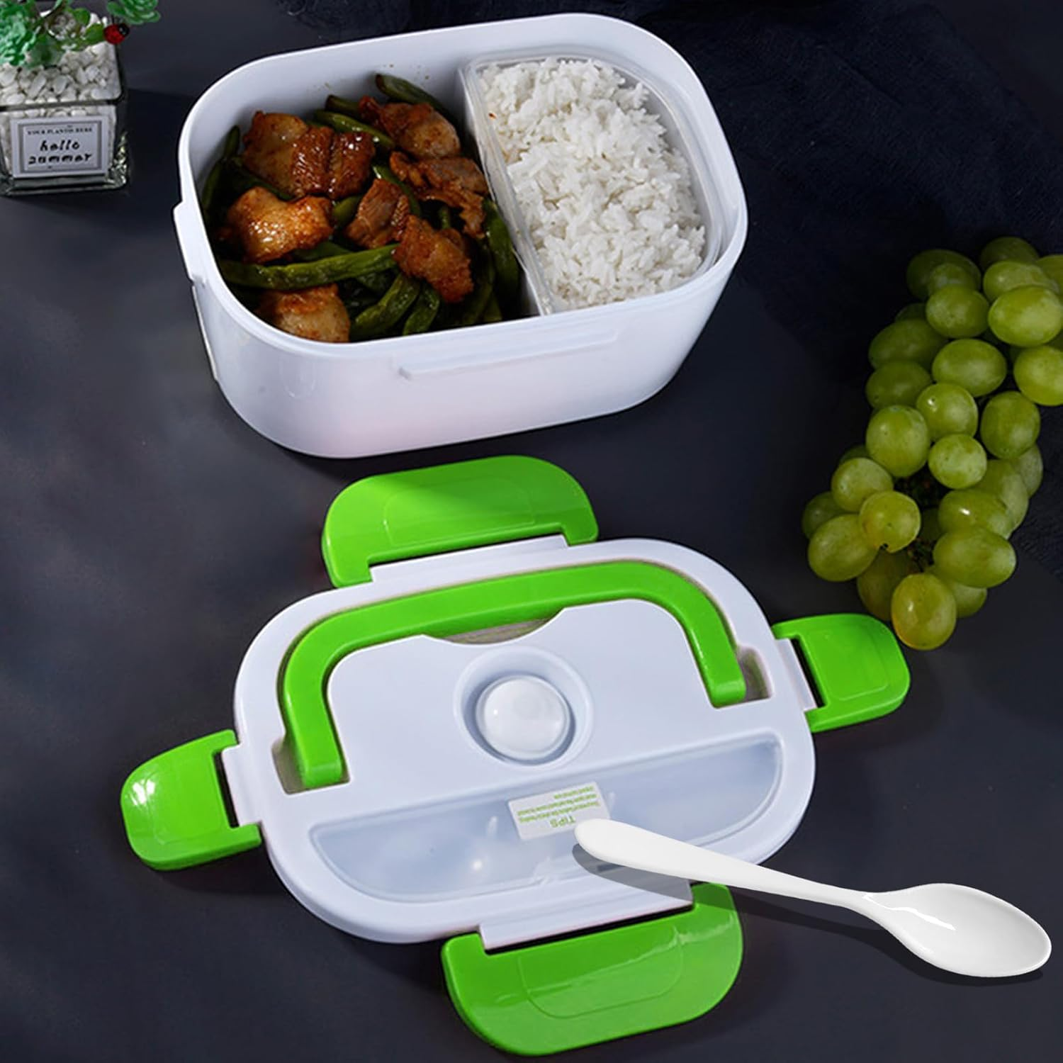 Electric Lunch Box ‚Äì Portable Food Warmer for Work & Travel - Green - Medaid International