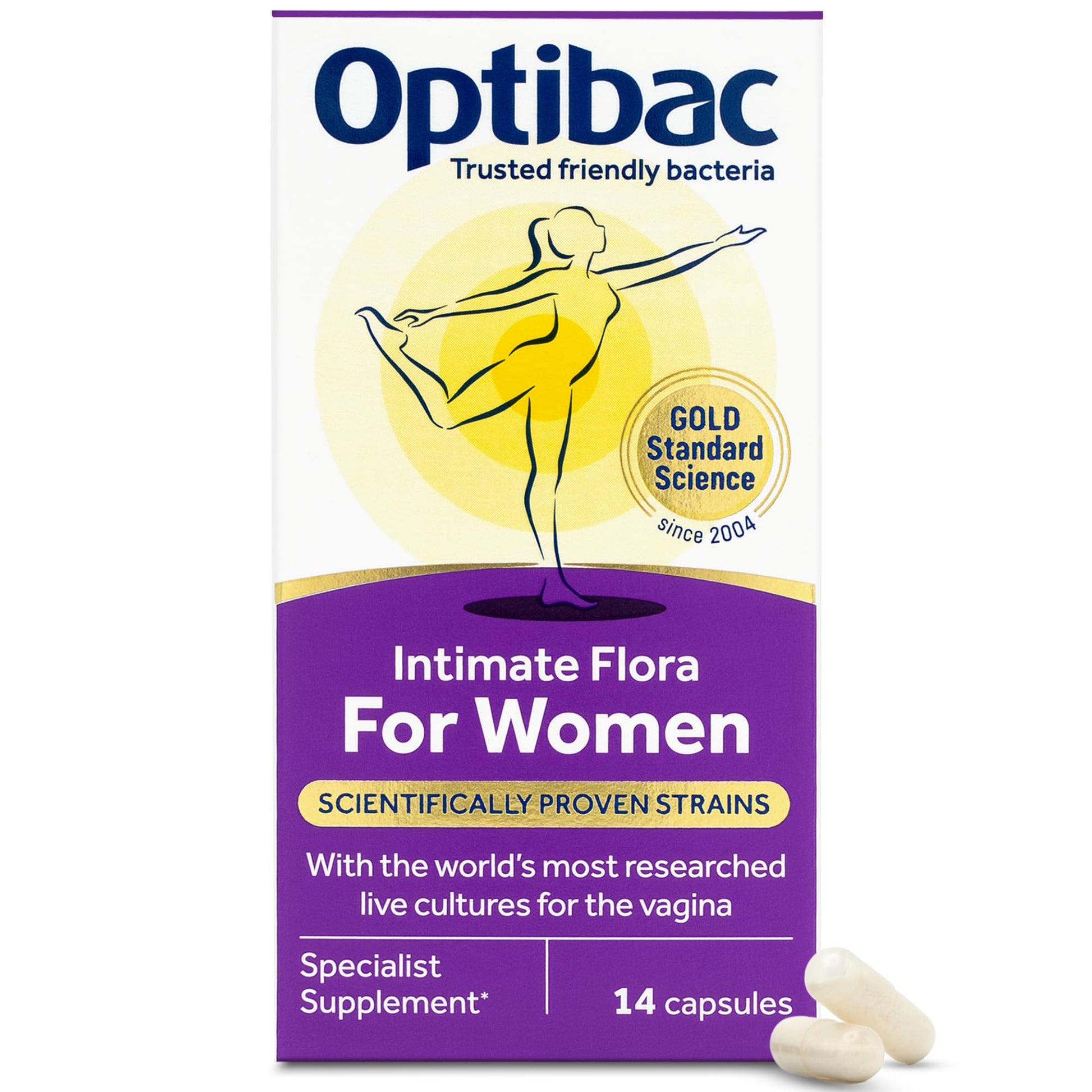 OptiBac for Women | Daily Oral 2.3 Billion Friendly Bacteria Natural Female Supplement for The Intimate Area | Lactobacillus Rhamnosus & Lactobacillus Reuteri | One-Two Week Supply | 14 Capsules - Medaid International
