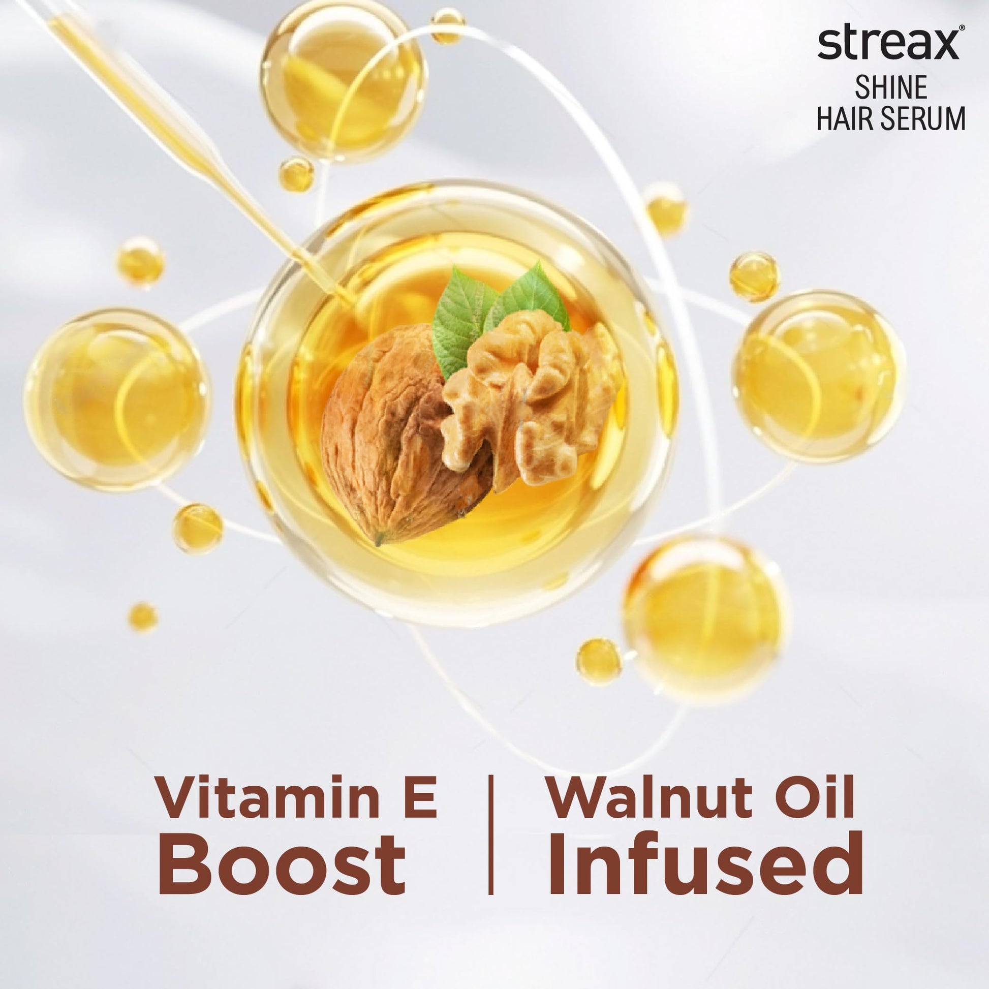 Streax Hair Serum Enriched with Walnut Oil Gives Frizz-free Satin Smooth Hair 90 ML - Medaid International