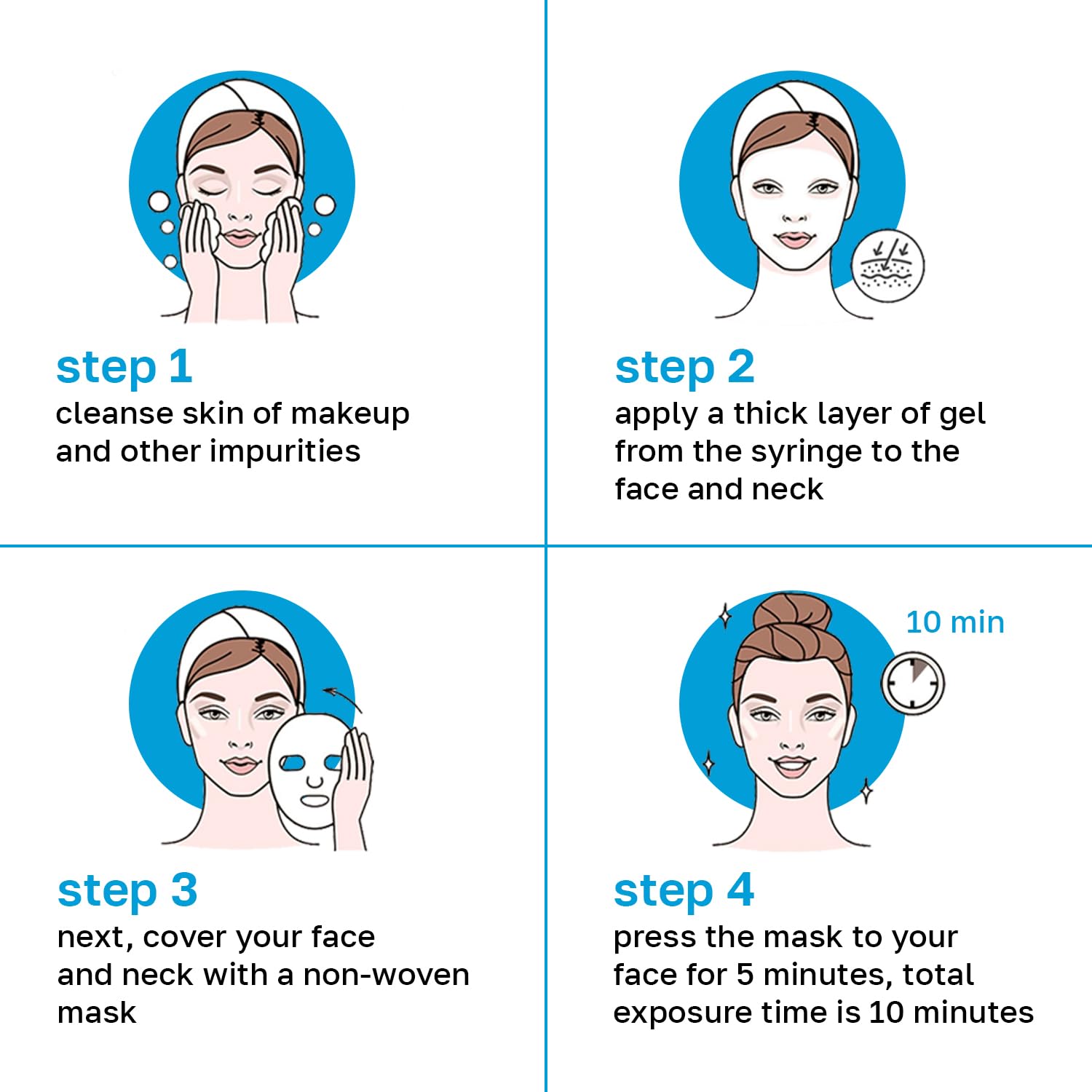 Name Skin Care Korean Carboxy CO2 Therapy Face & Neck Mask Set of 2 - Hydrating Oxygen Carboxytherapy Skincare Sheet Masks - Moisturizing Anti Aging Pore Tightening Brightening Facial Treatment Gel - Medaid International
