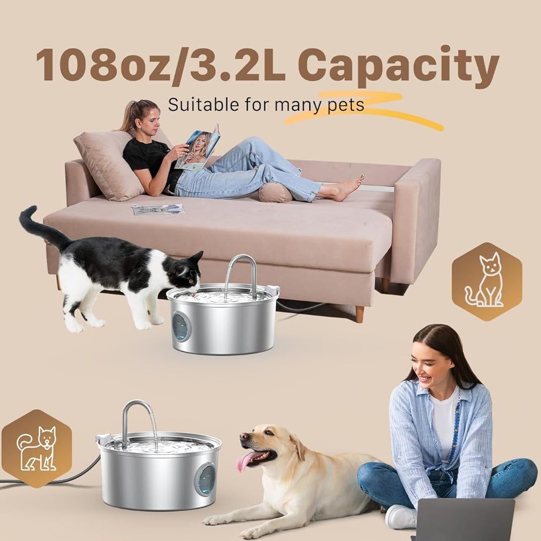 Stainless steel water fountain 3.2 L