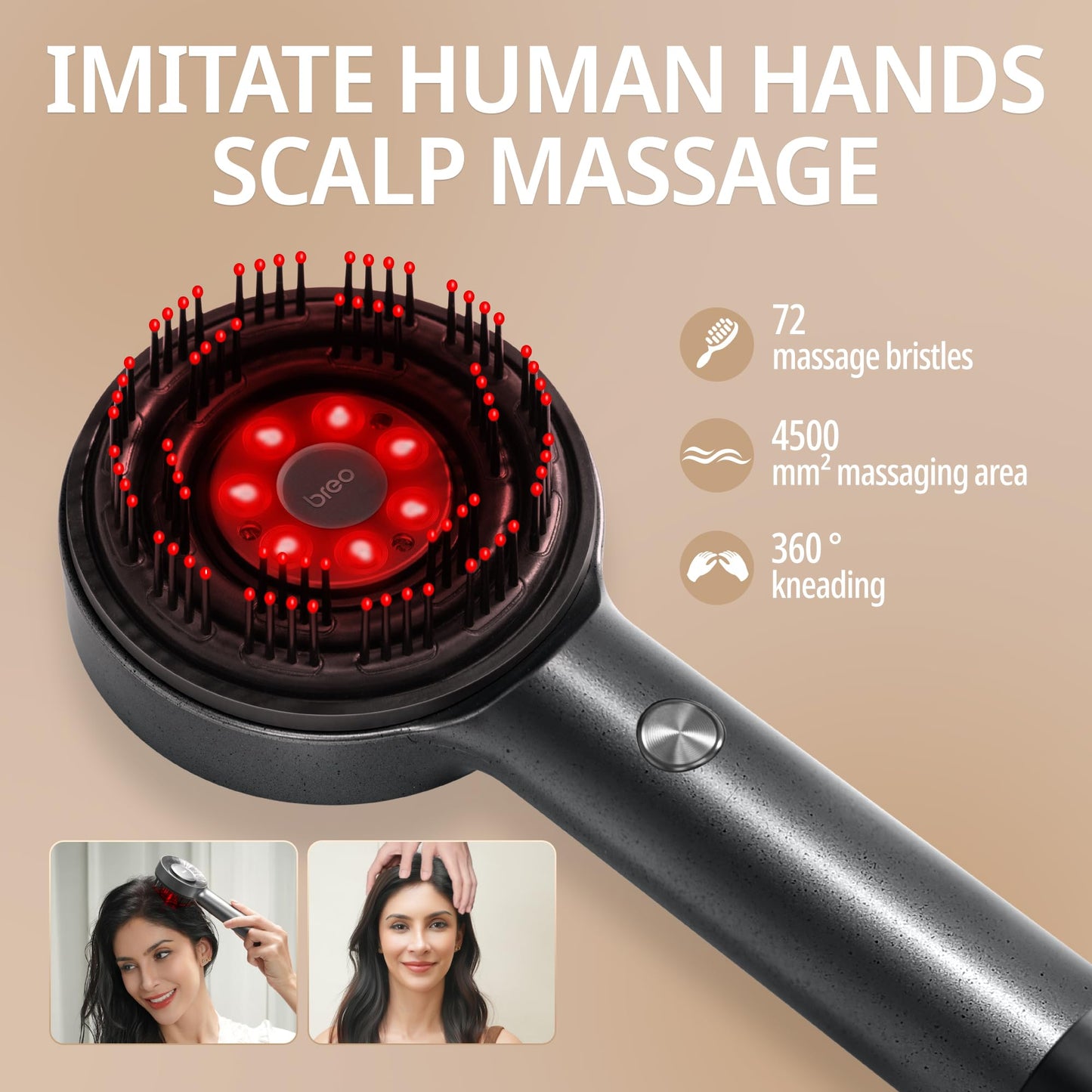 Breo Scalp 3L Laser Hair Growth Comb with 650nm Infrared Technology, 360° Scalp Massager, Waterproof Design, Effective Scalp Stimulation and Hair Regrowth - Medaid International