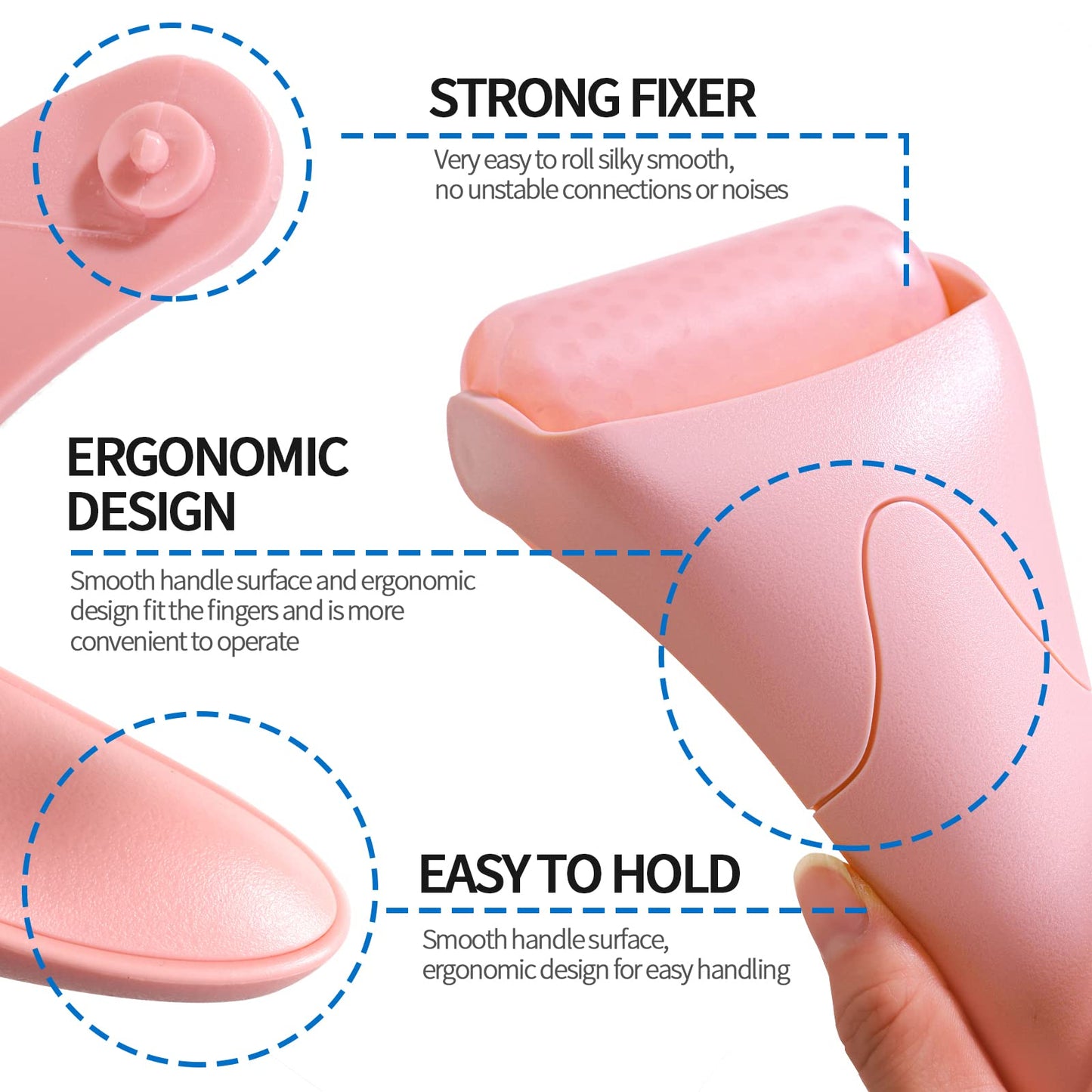 Teenitor Pink Ice Roller for Face, Ice Face Roller, Eye Roller for Puffy Eyes, Facial Roller Spa Self Care Tools for Women - Medaid International
