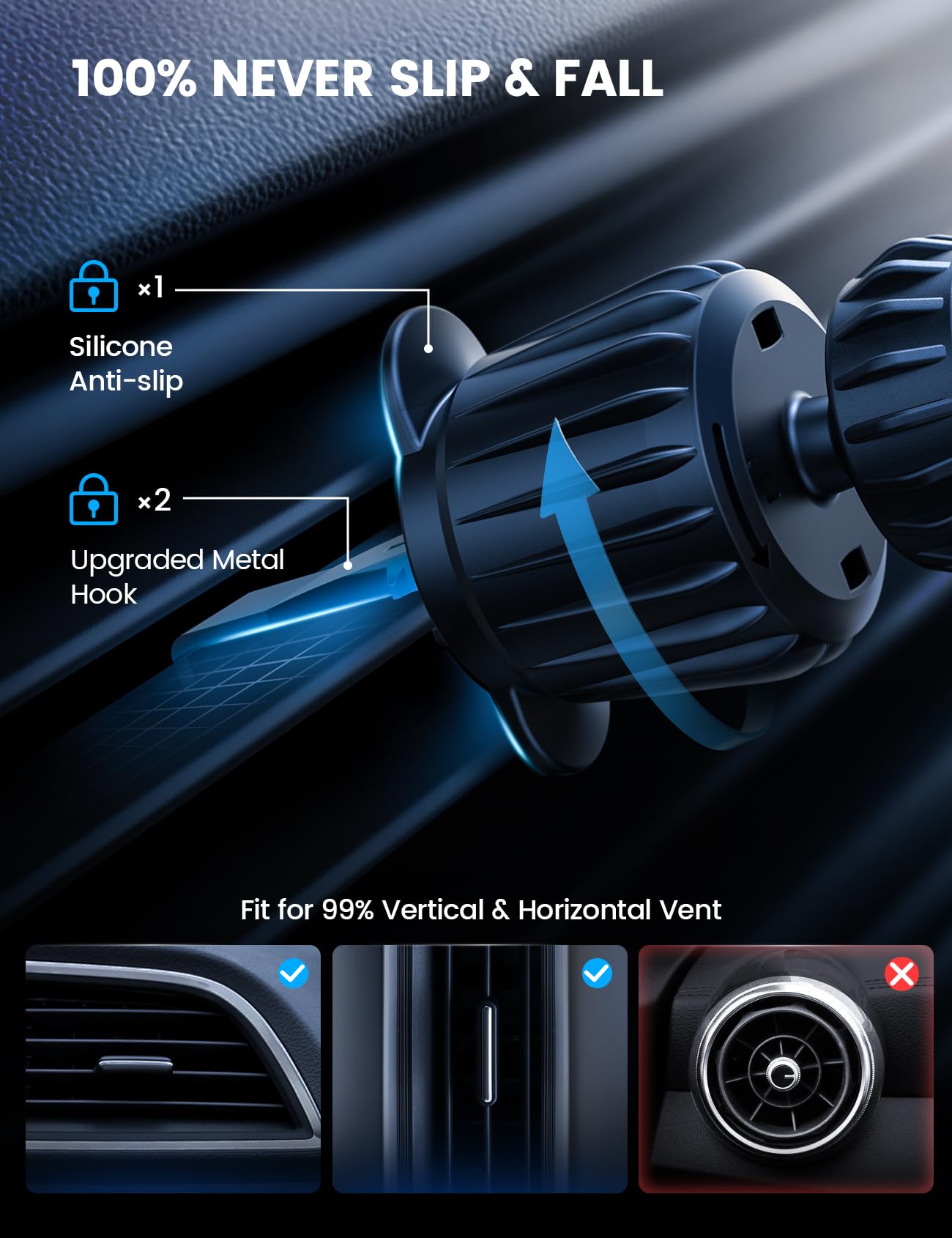 Lamicall for Mag Safe Car Mount Charger - [2025 Ultra Magnet] 15W Wireless Car Phone Holder Charger - HandsFree Magnetic Phone Holders for Your Car Vent for iPhone 16 15 14 13 Pro Max Silver - Medaid International