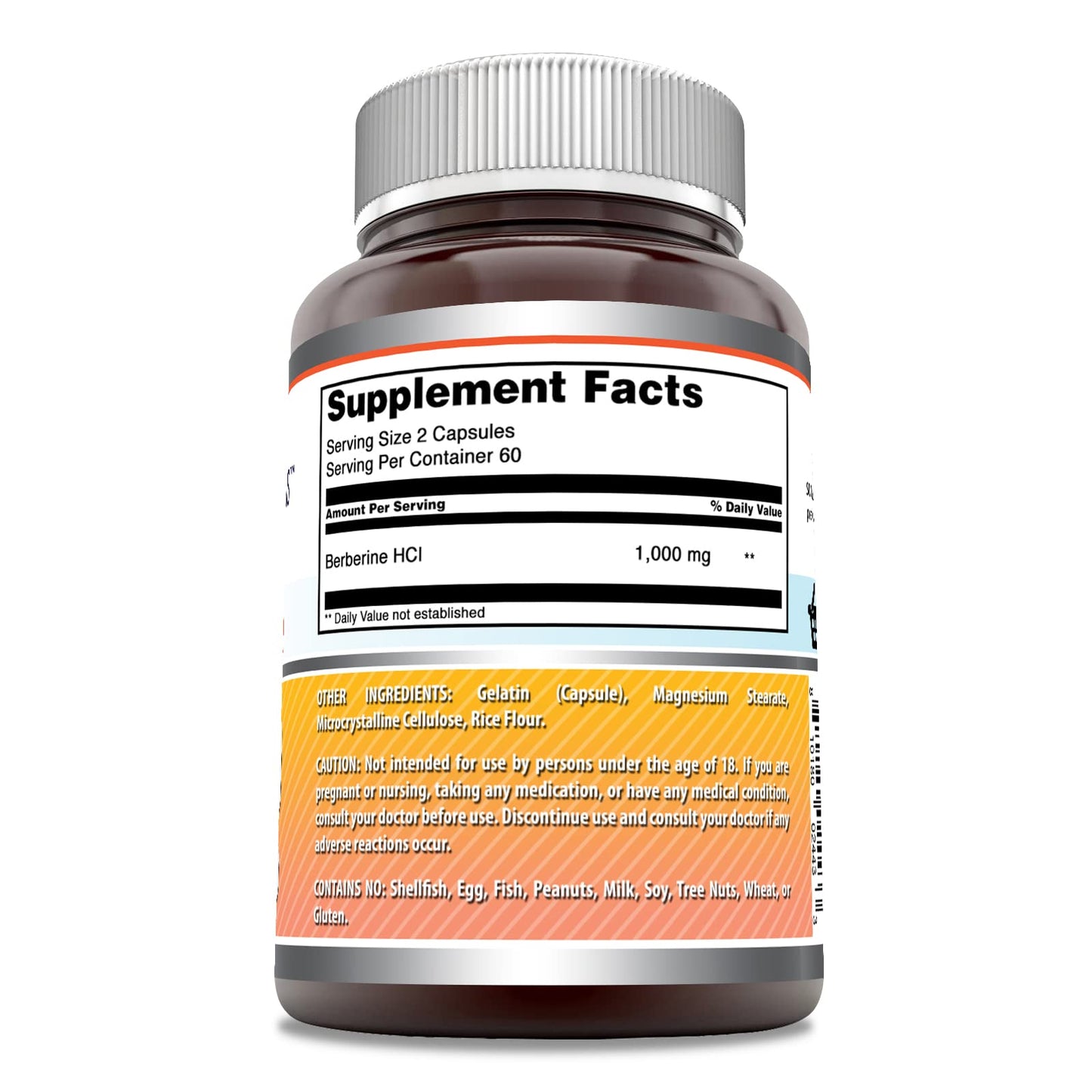 Amazing Formulas Berberine 1000mg Per Serving 120 Capsules Supplement | Non GMO | Gluten Free | Made in USA - Medaid International