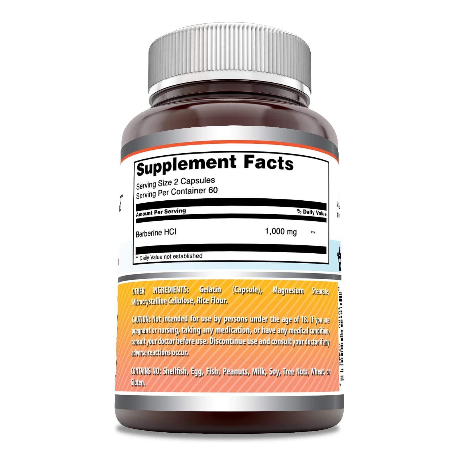 Amazing Formulas Berberine 1000mg Per Serving 120 Capsules Supplement | Non GMO | Gluten Free | Made in USA - Medaid International