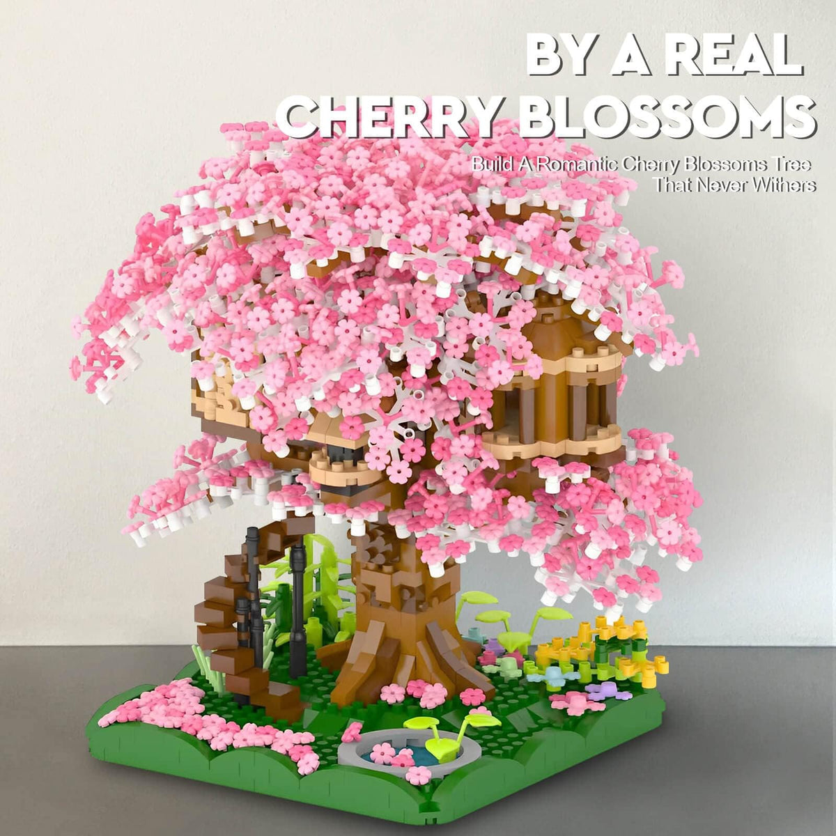 KASTWAVE Cherry Blossom Bonsai Tree Building Set, Japanese Sakura Tree House Model Sets for Adults, 2028Pcs Mini Micro Bricks Collectible Creative Gift for Teens Girls 14+