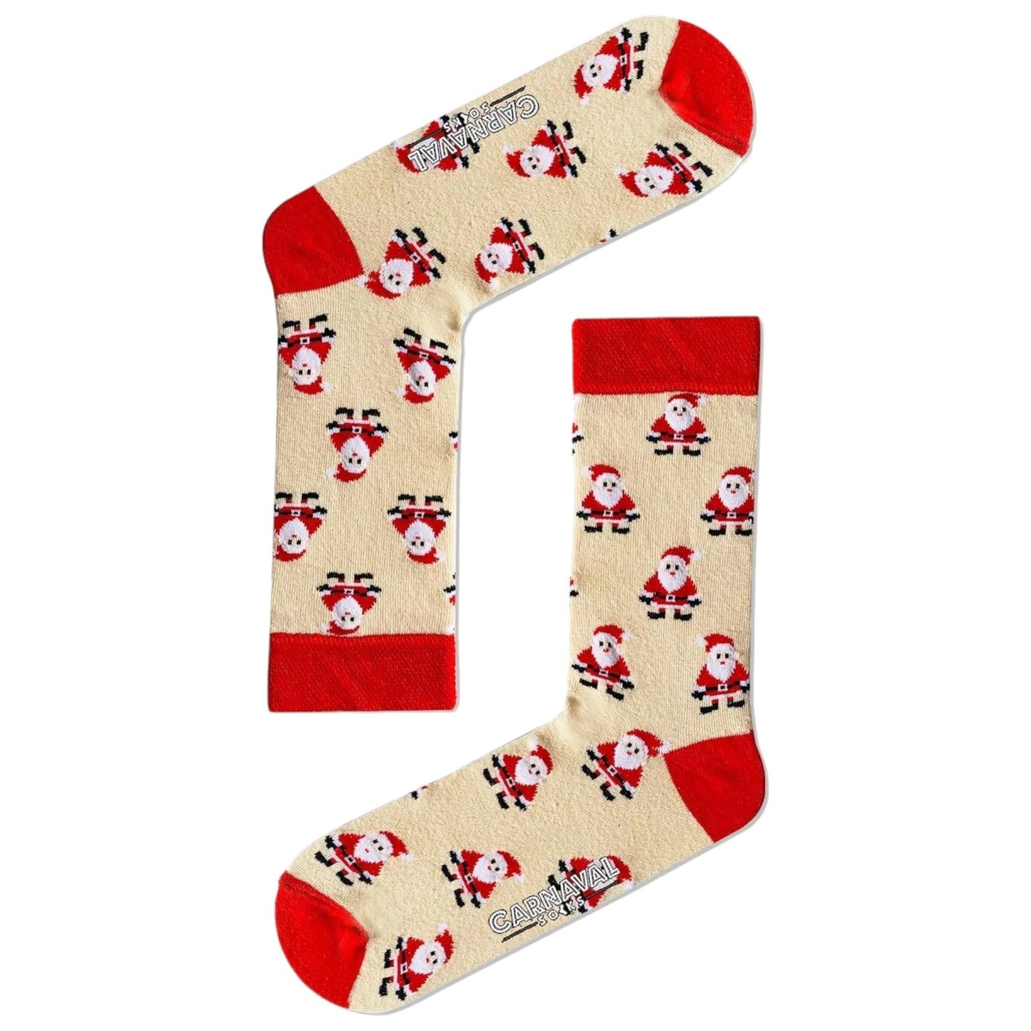 CARNAVAL SOCKS THE PARTY HAS BEGUN Women's & Men's Christmas Novelty Socks, Multicolor Cartoon Crew Length, 2 Count, Adults, Christmas Lovers, Novelty Socks Enthusiasts - Medaid International