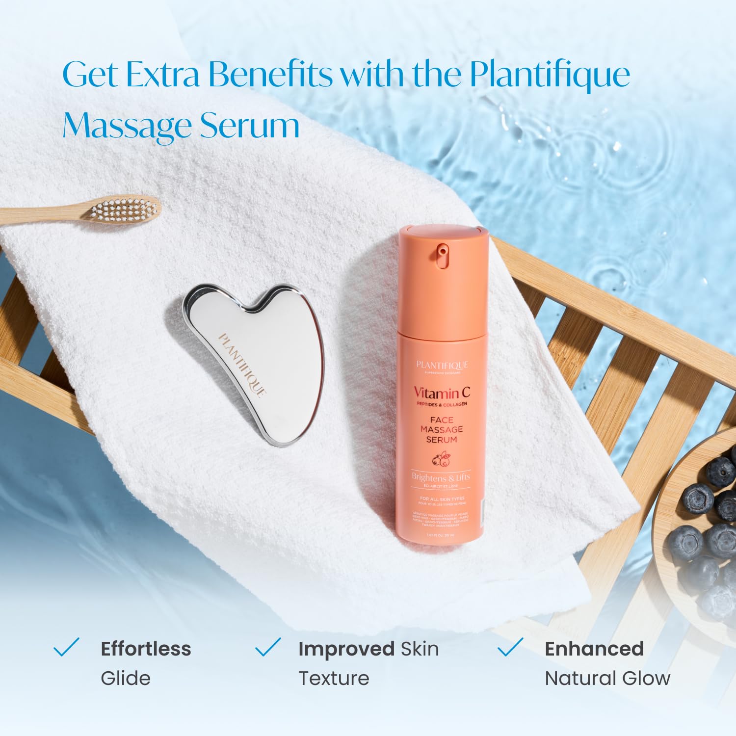 PLANTIFIQUE Stainless Steel Gua Sha | Facial Tool | Skin Massage for Face Body Eyes Neck Heart Style with Travel Pouch | Skin Care Gift - Medaid International