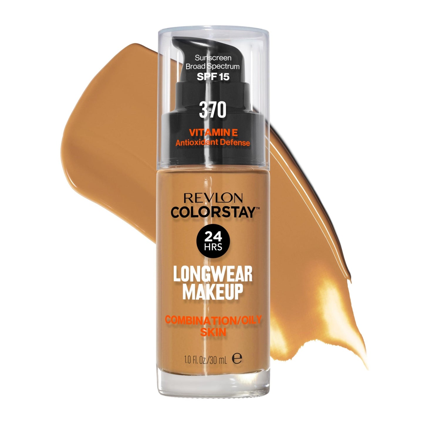 Revlon Liquid Foundation, ColorStay Face Makeup for Combination & Oily Skin, SPF 15, Medium-Full Coverage with Matte Finish, 370 Toast, 1 Fl Oz - Medaid International