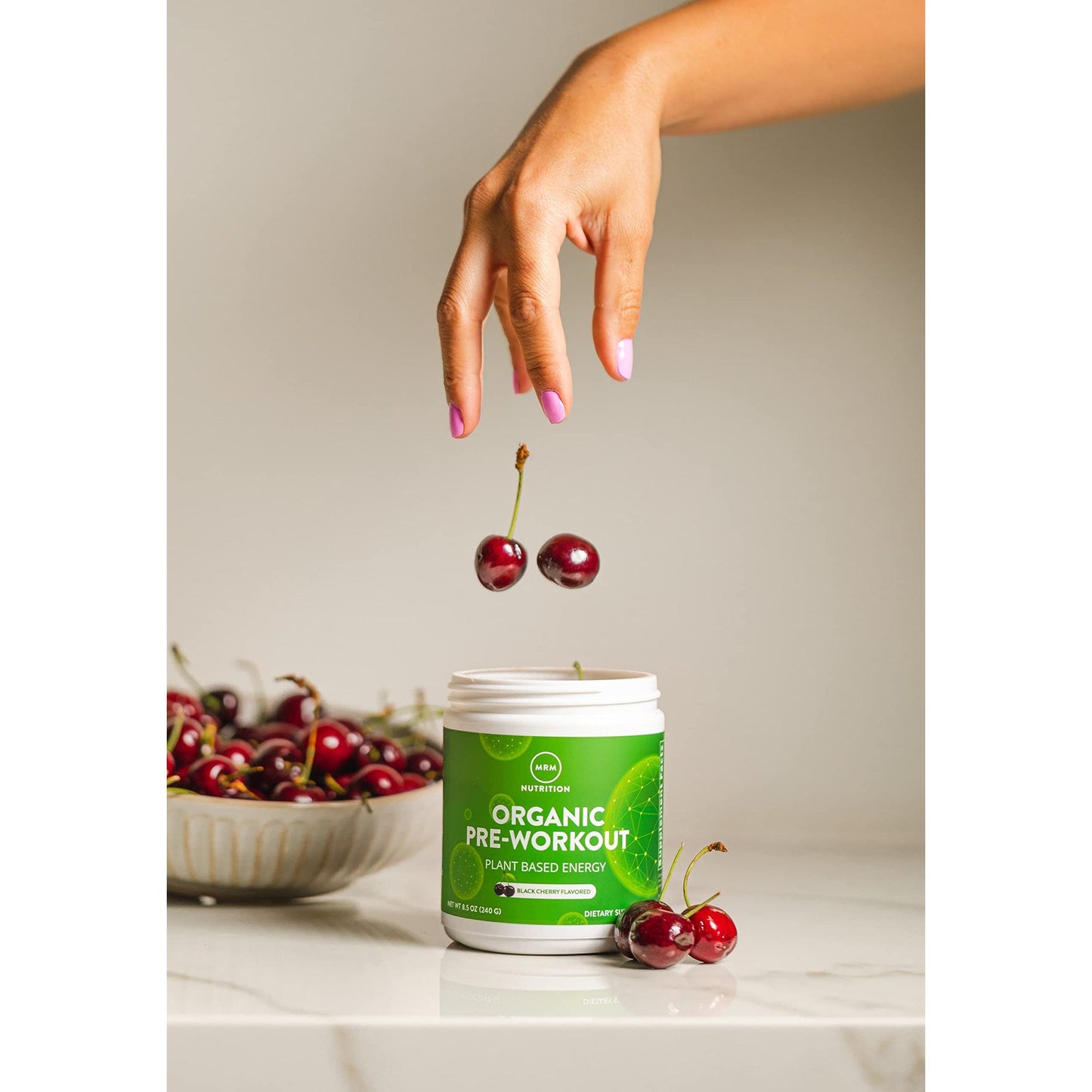 MRM Nutrition Organic Pre-Workout Powder | Black Cherry Flavored | Superfoods + 150mg Natural Caffeine + adaptogens | Clean Energy + Focus| Healthy Blood Flow | Vegan + Non-GMO | 20 Servings - Medaid International