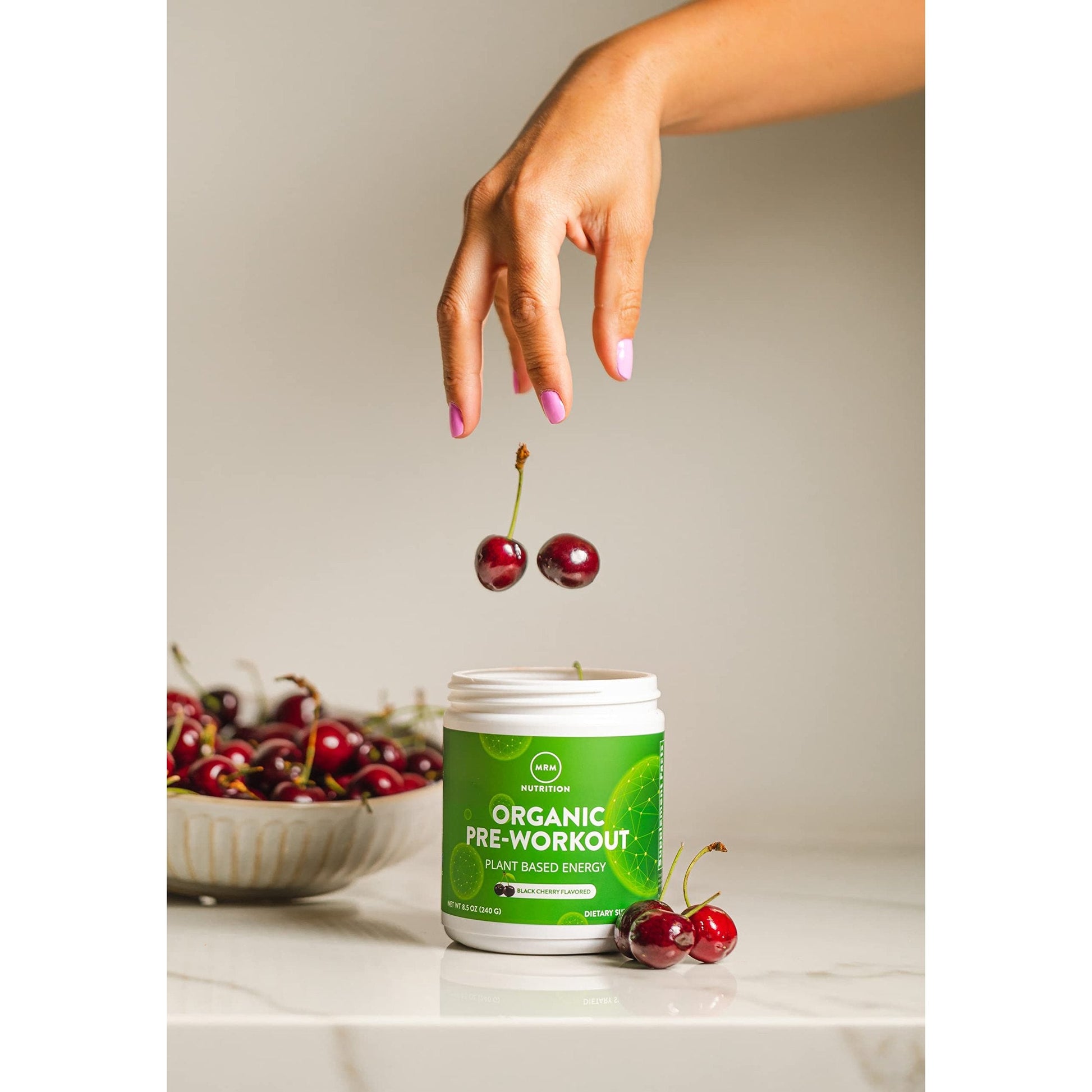 MRM Nutrition Organic Pre-Workout Powder | Black Cherry Flavored | Superfoods + 150mg Natural Caffeine + adaptogens | Clean Energy + Focus| Healthy Blood Flow | Vegan + Non-GMO | 20 Servings - Medaid International