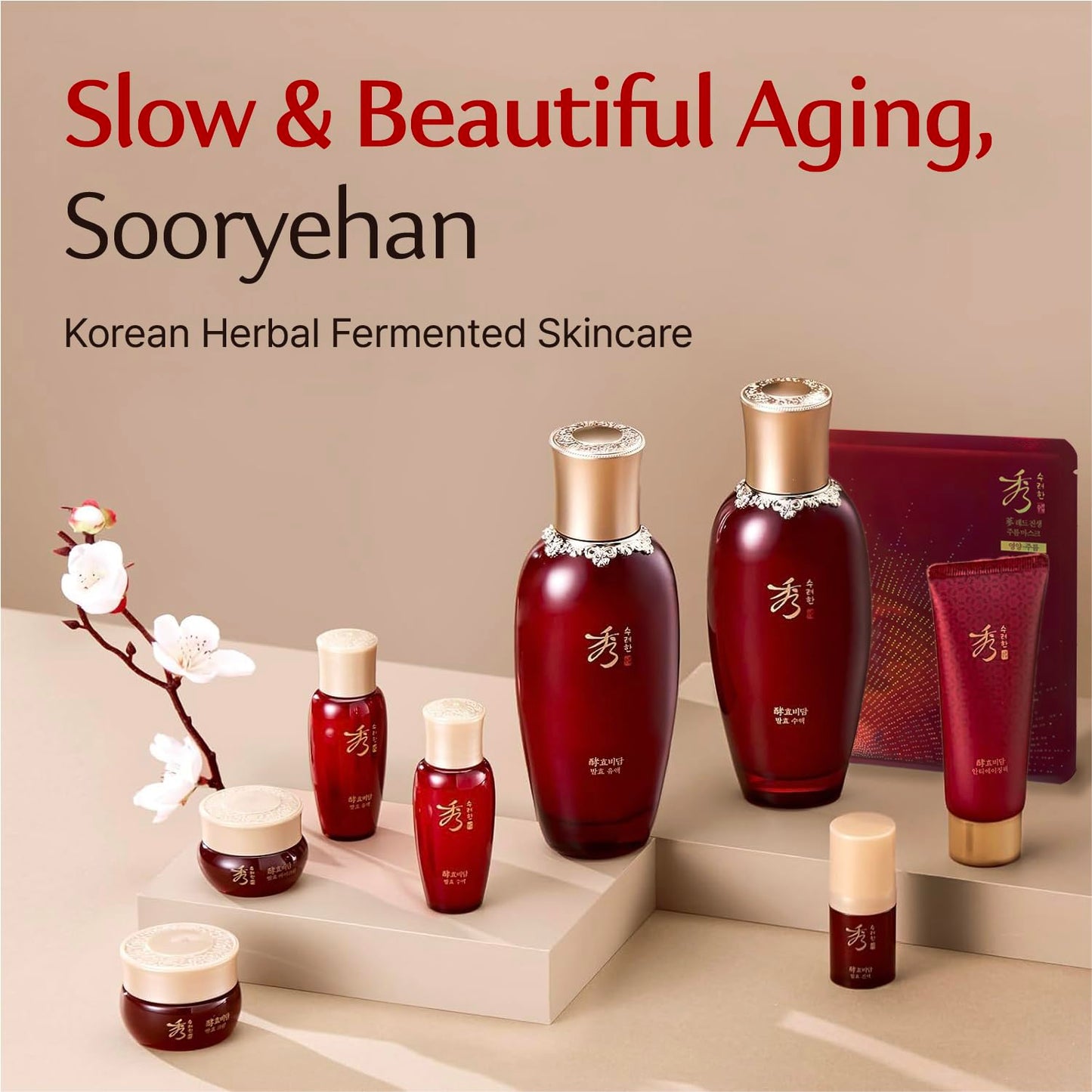 Sooryehan Hyobidam Fermented Bundle Gift Set (14fl oz) - Hyobidam Korean Skin Care Gift Set with Toner, Emulsion, Essence, Cream, Eye Cream, Mask & Foam,. Wild Ginseng Anti-Aging Hydration & Firming. - Medaid International