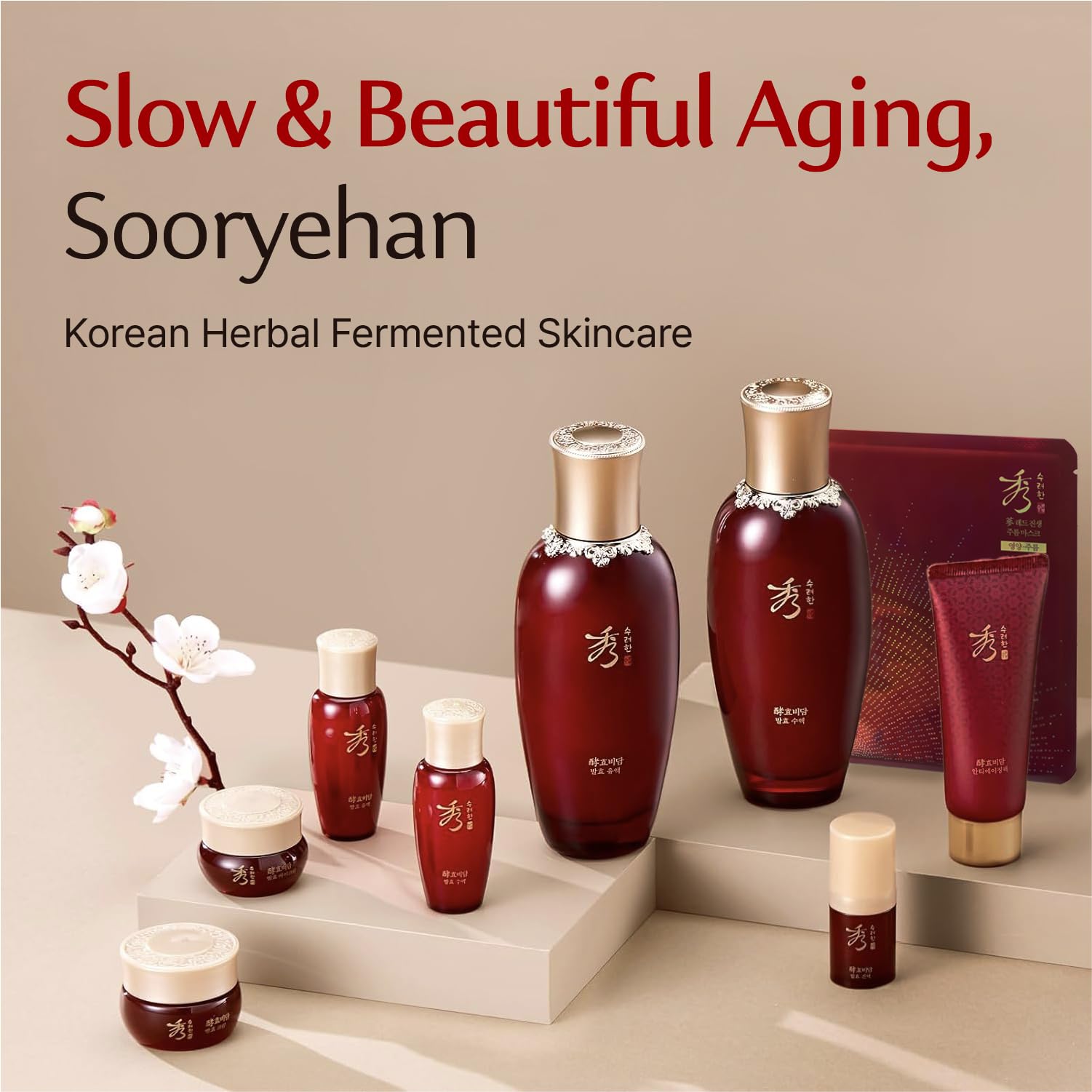 Sooryehan Hyobidam Fermented Bundle Gift Set (14fl oz) - Hyobidam Korean Skin Care Gift Set with Toner, Emulsion, Essence, Cream, Eye Cream, Mask & Foam,. Wild Ginseng Anti-Aging Hydration & Firming. - Medaid International