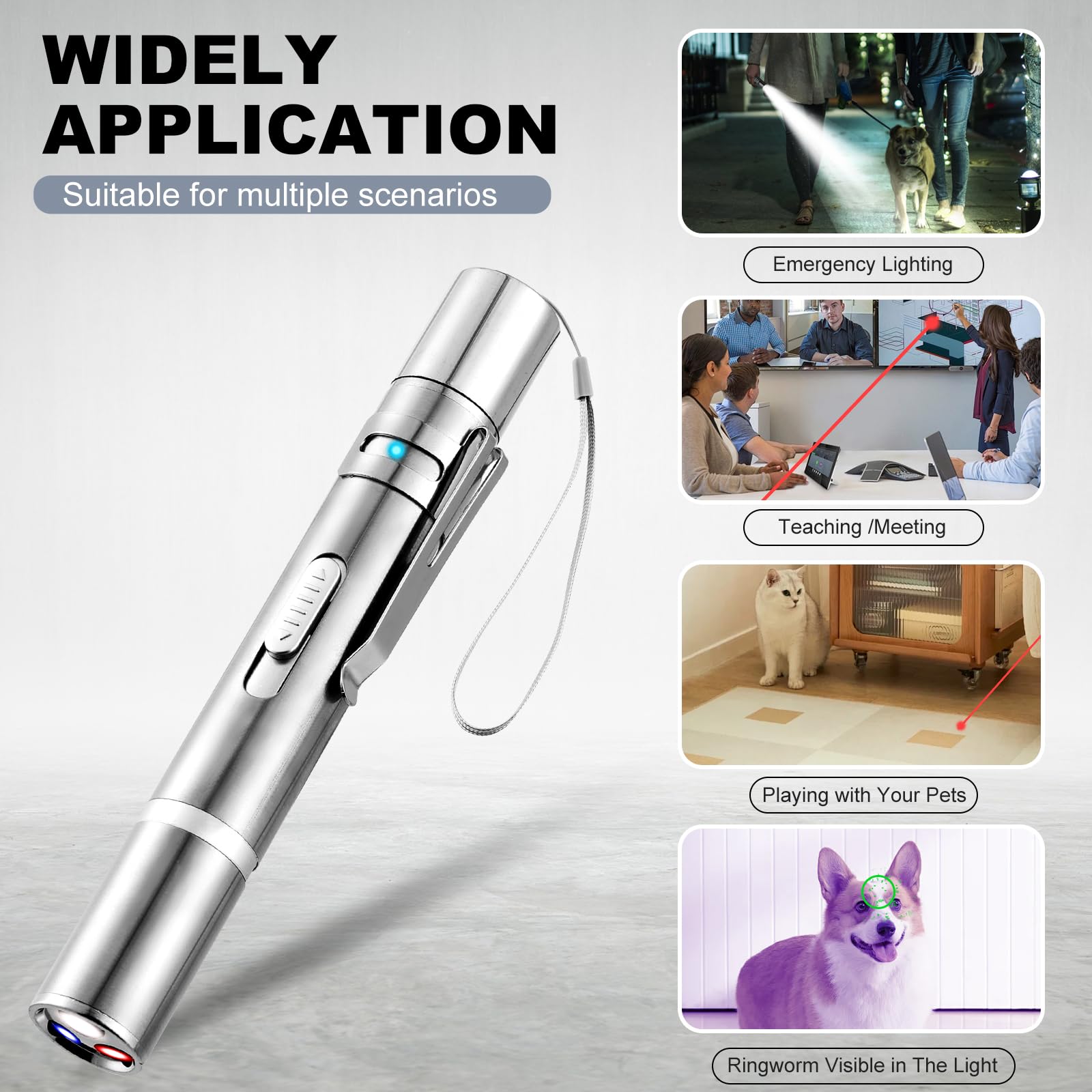 JANHER Laser Pointer, Cat Toys, Cat Laser Toy Pointer with 5 Adjustable Patterns, Dog Laser Toy, USB Recharge Laser, Long Range and 3 Modes Training Chaser Interactive Toy - Medaid International