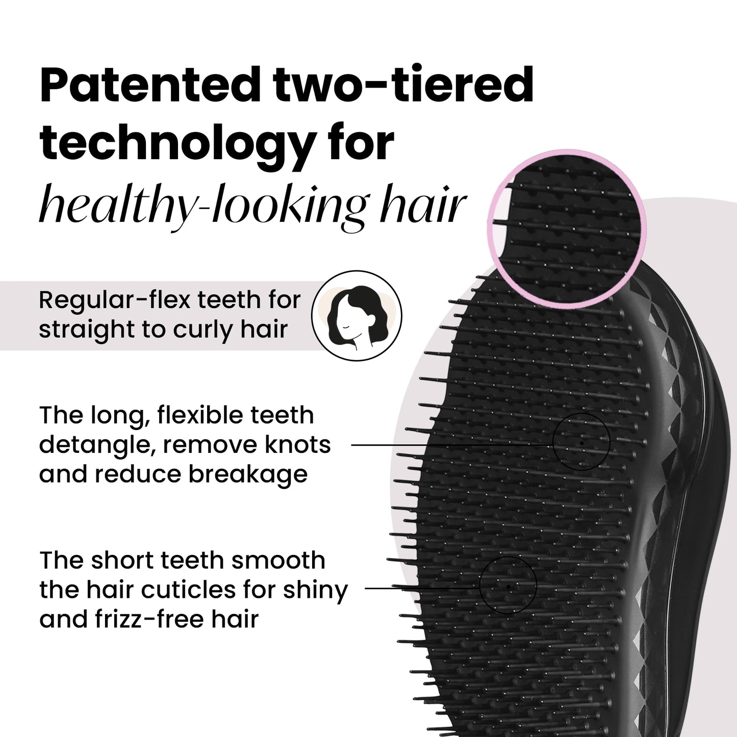 Tangle Teezer Original Detangler Brush, Dry & Wet Hairbrush for All Hair Types, Panther Black - Medaid International