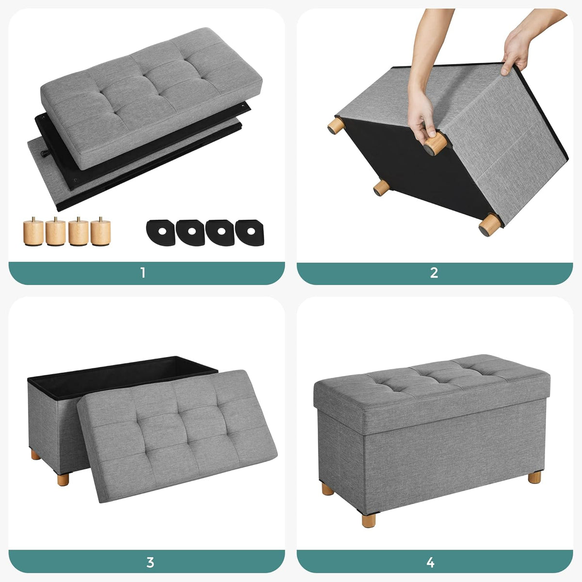 SONGMICS Storage Bench LSF16GYX