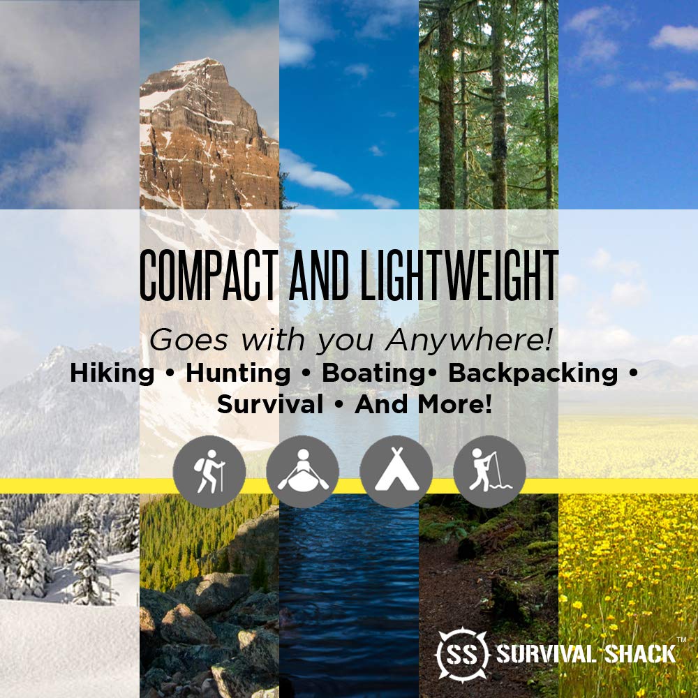 SharpSurvival Shack Emergency Survival Shelter Tent - 2 Person Mylar Tube Tent - Lightweight 8' x 5' All Weather Waterproof Shelter Conserves Heat - Reflective Tents for Camping/Hiking and More