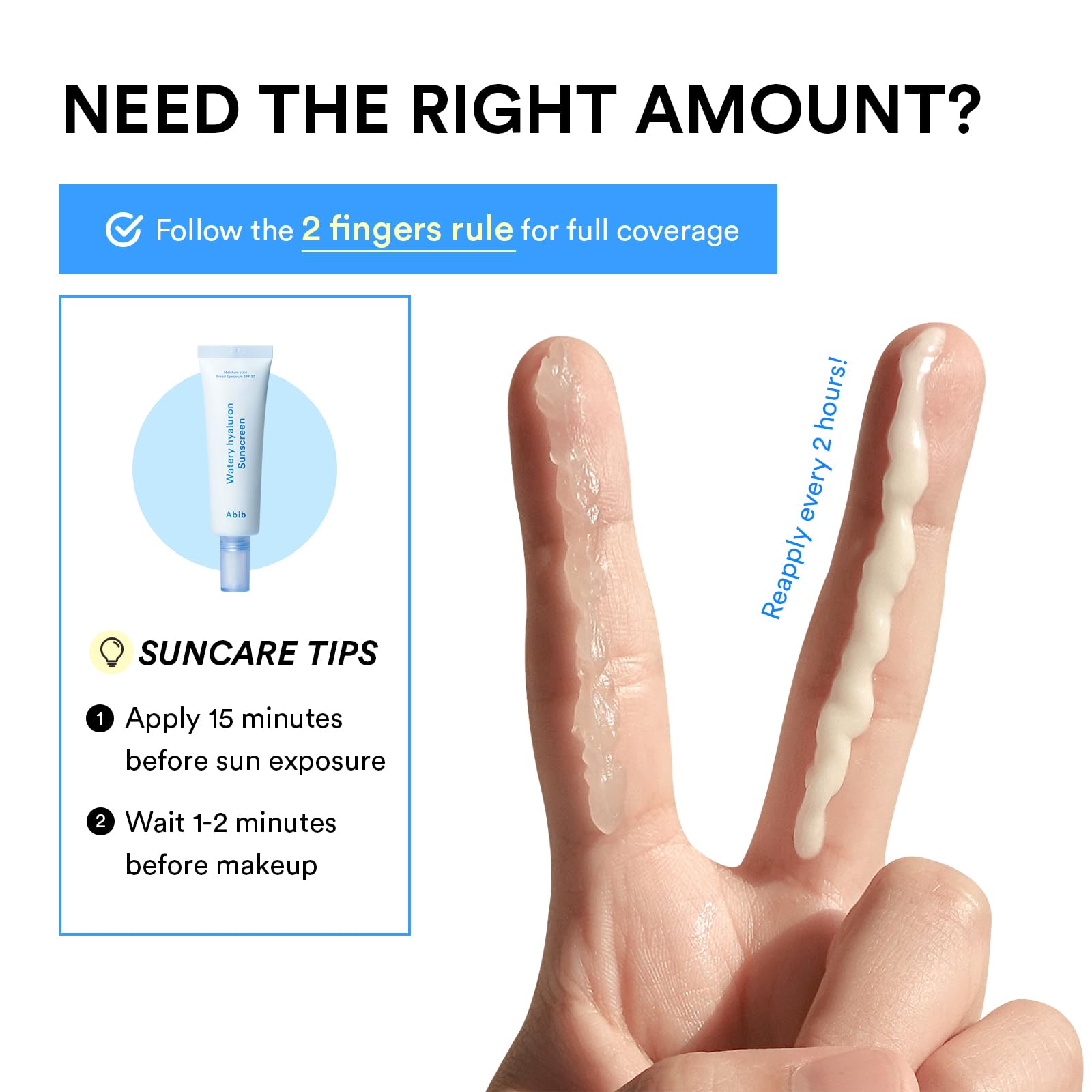 Abib Watery Hyaluron Sunscreen Moisture Tube Broad Spectrum SPF 30 1.69 fl oz / 50ml | Korean Suncreen Suncare Sunblock No White cast Reef Safe Hyaluronic Acid Niacinamide Vitamin C Collagen - Medaid International