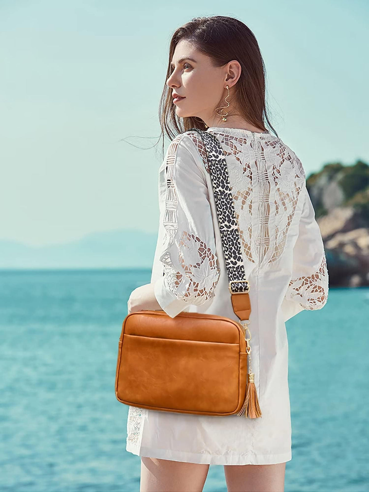 TERRIFI Crossbody Bags, Thick Strap Cross-body Bags, handbag for women Vegan Leather, Leather Crossbody Bag Suitable for going out shopping, ladies and girls