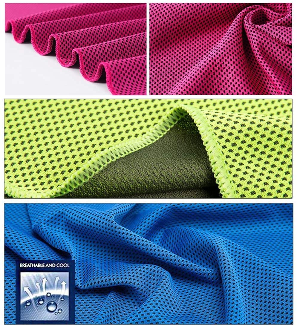 KASTWAVE Cooling Towel 3 Pcs (35"x12") Microfiber Towel for Instant Cooling Relief, Cool Cold Towel for Yoga Golf Travel Gym Sports Camping Football and Outdoor Sports