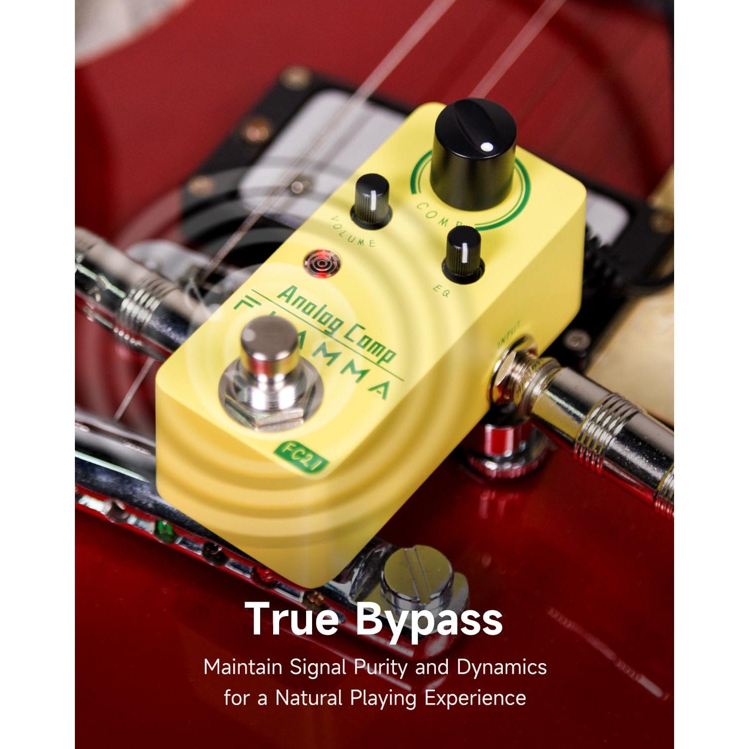FLAMMA FC21 Compressor Pedal Electric Guitar Effects Pedal Classic Optical Compressing Effect True Bypass - Medaid International