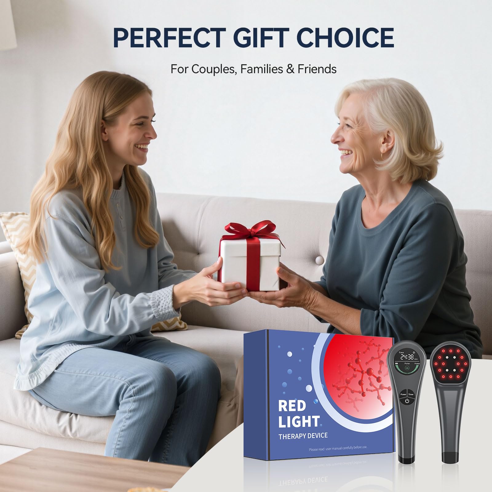 LAFCARE Handheld Red Light Therapy with Stand,Near Infrared Light Therapy Devices for Pain Relief Joint and Muscle Pain for Pets(4 * 808nm+14 * 650nm) - Medaid International