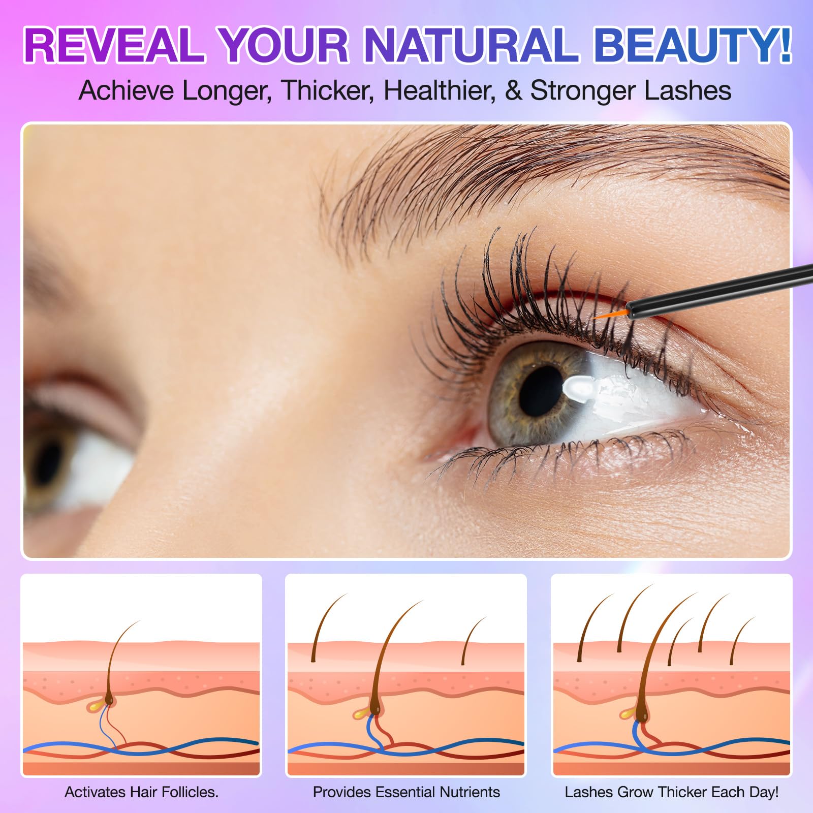 Advanced Eyelash Growth Serum for Longer, Fuller and Thicker Lashes in a Month - Women's Lash Enhancer (5ml) - Medaid International