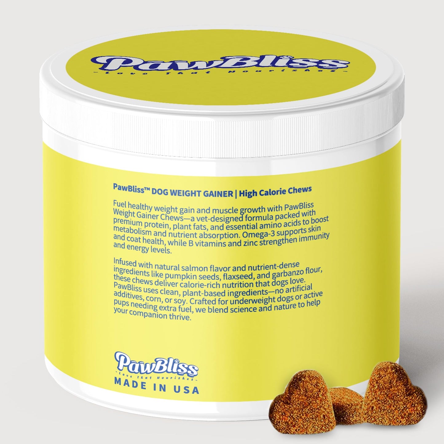 Dog Weight Gainer High Calorie Soft Chews – Muscle Gain Supplement for Dogs – Whey Protein, Omega-3, Amino Acids & Vitamins – Weight Gain Support for Puppies, Adults & Senior Dogs – 120 Soft Chews - Medaid International