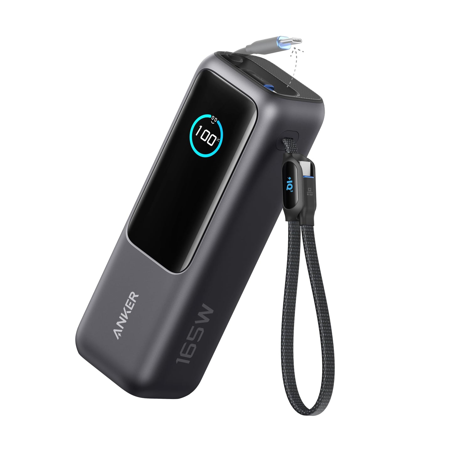 Anker Laptop Power Bank, 25,000mAh Portable Charger with Triple 100W USB-C Ports, Built-in and Retractable Cables, for iPhone 16/15 Series, MacBook, Samsung, and More (Flight-Approved) - Medaid International