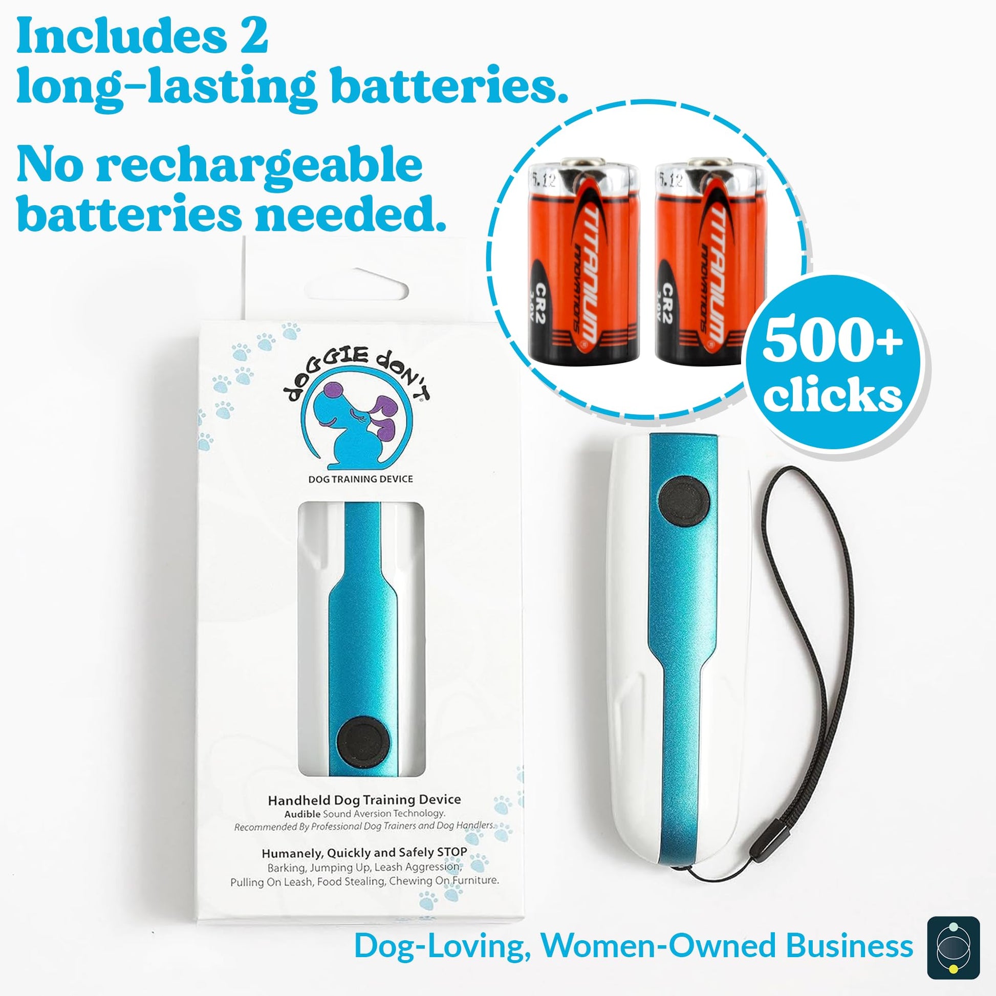 Doggie Don't Dog Behavior Correction Device - Anti Barking Device for Dogs, No Shocking - Sound only, Rechargeable Electronic Dog Clicker for Training and Stop Barking Device, Batteries Included - Medaid International