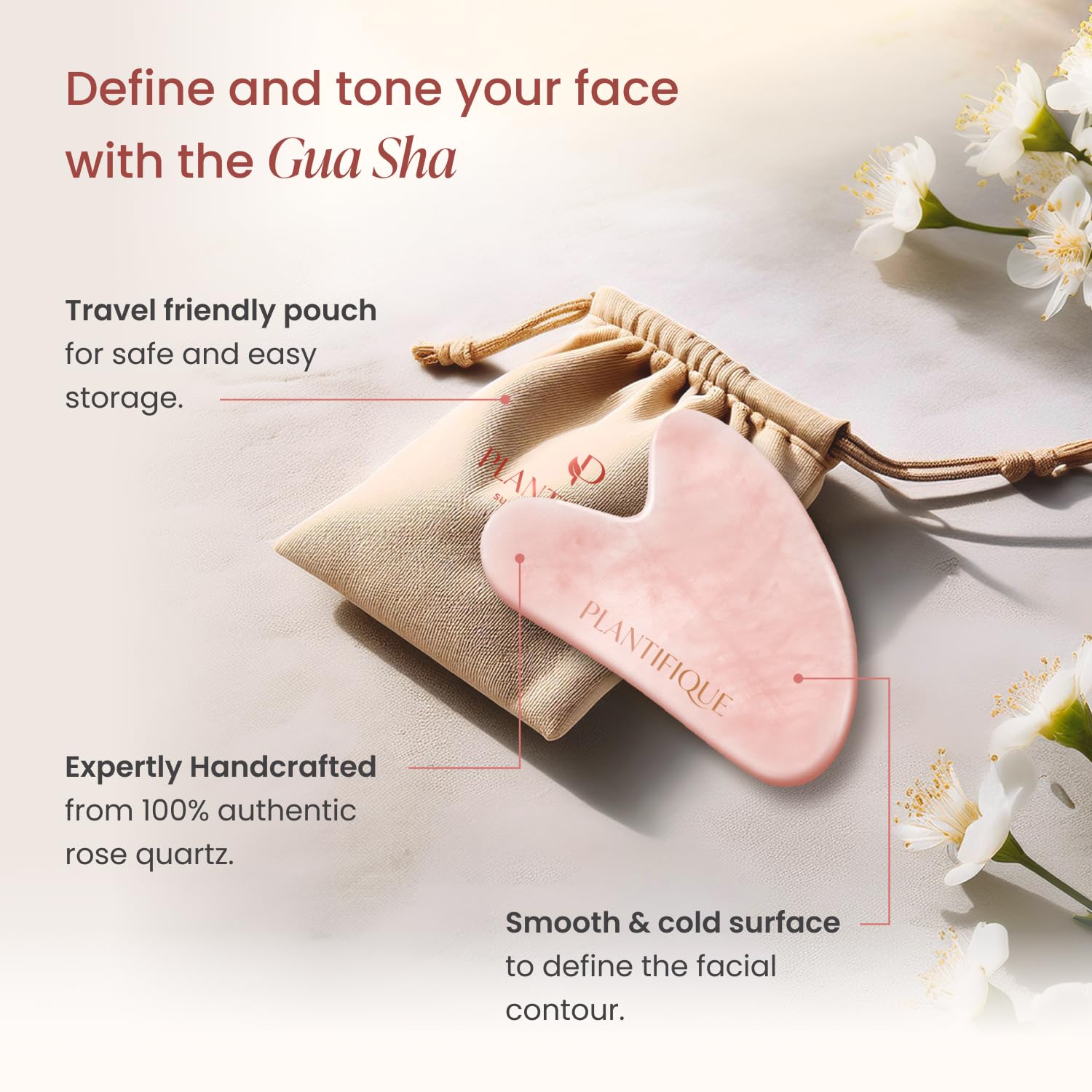 PLANTIFIQUE Massage Ritual Set: Premium Certified Jade Gua Sha + Jojoba Oil & AHA Serum Skin Care Set, Birthday Gifts for Women, Teens, Mom, Brides - Medaid International
