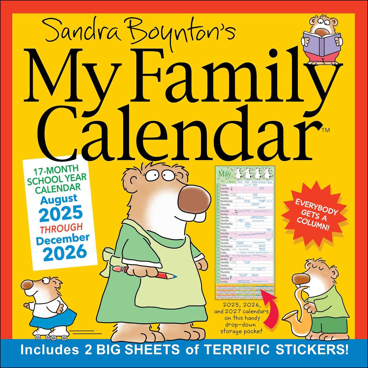 Sandra Boynton's 17-Month 2025-2026 My Family Wall Calendar - Medaid International