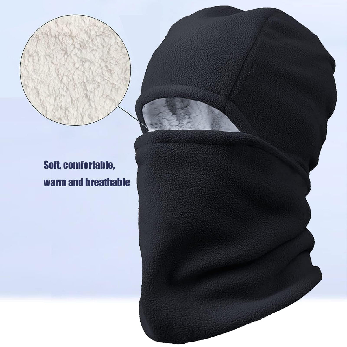 TERRIFI 2-in-1 Winter Hat and Scarf Set - 2Pcs Unisex Thick Knit Beanie with Fleece Lined Facemask & Neck Warmer, Cozy Thermal Protection, Warm Facemask Cap for Outdoor skiing, Cycling, and Hiking