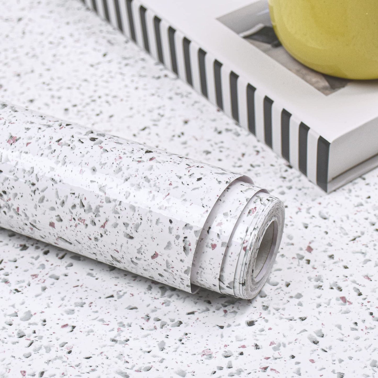MelunMer White Glossy Marble Contact Paper for Countertops 118”×15.7” Self Adhesive Removable Wallpaper Granite Peel and Stick Wallpaper for Bathroom/Kitchen/Cabinets Waterproof Easy to Clean - Medaid International