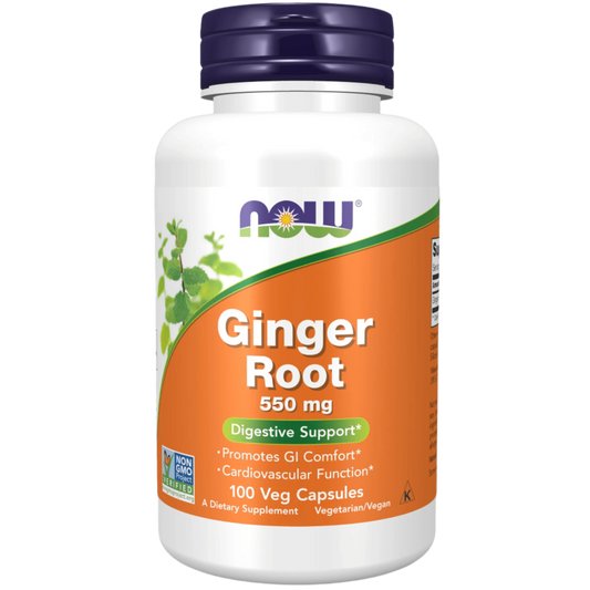 NOW Foods Ginger Root – 550 mg, 100 Veg Capsules | Digestive Support, Anti-Inflammatory & Immune Wellness