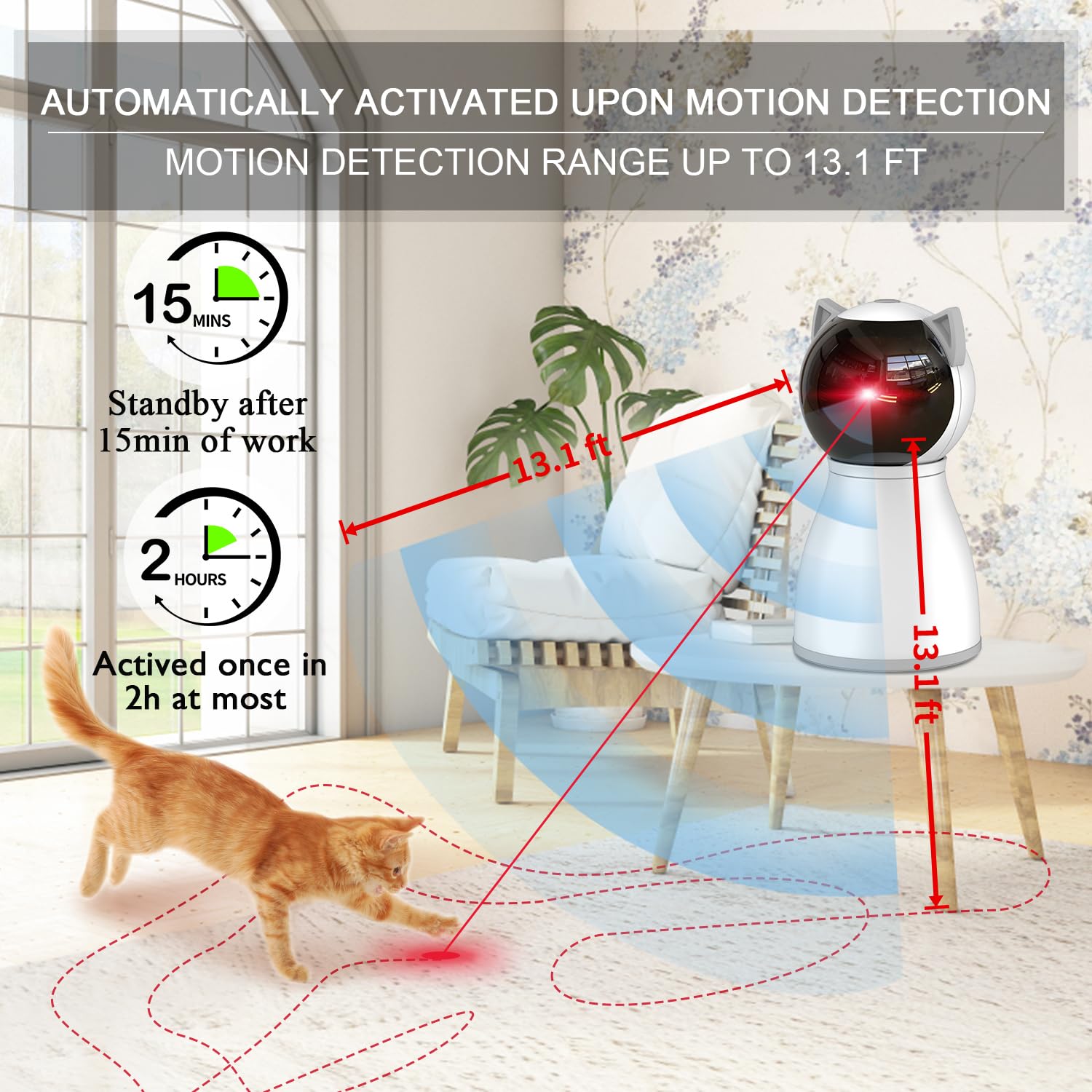 YVE LIFE Laser Cat Toys for Indoor Cats,The 4th Generation Real Random Trajectory Motion Activated Rechargeable Automatic Cat Laser Toy,Interactive Cat Toys for Bored Indoor Adult - Medaid International