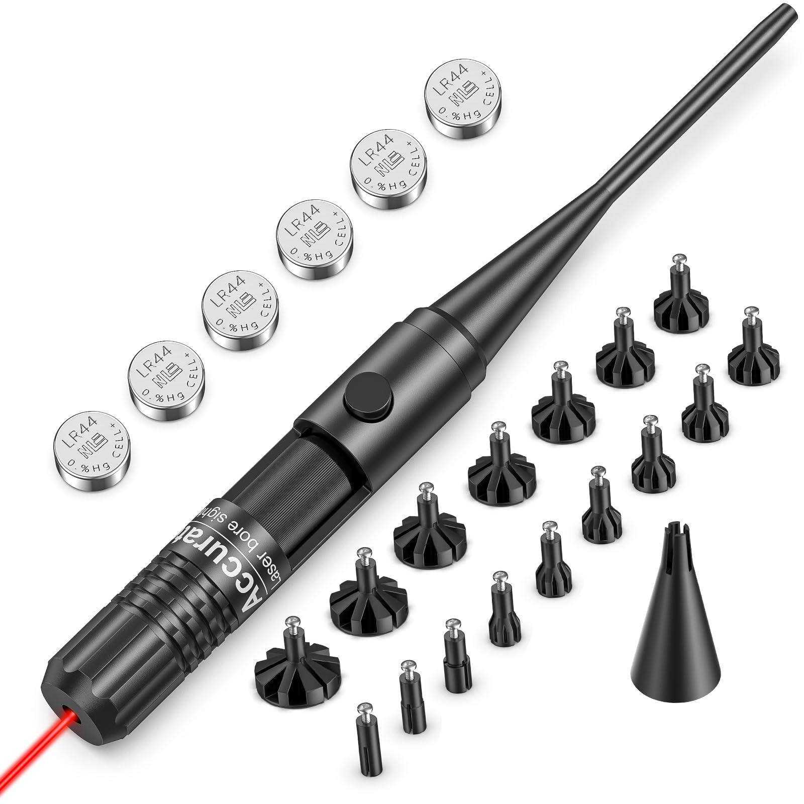 EZshoot Bore Sight Kit for .17 to 12GA Calibers BoreSighter with Button Switch Red Laser Bore Sight - Medaid International