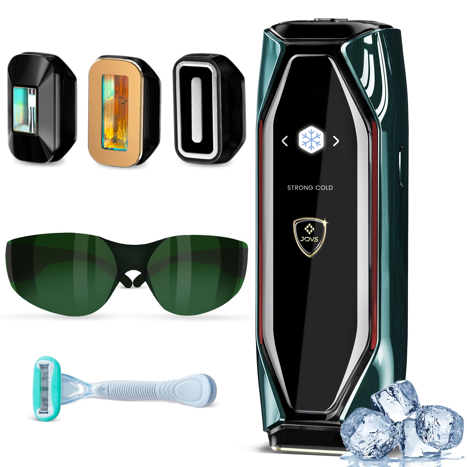 JOVS Laser Hair Removal, 37°F Painless Hair Removal Device with Sapphire Ice-Cooling, 3 in 1 Hair Removal & Skin Rejuvenation for Women and Men, 8 Modes Skin Care for Whole Body, Touch Screen - Medaid International