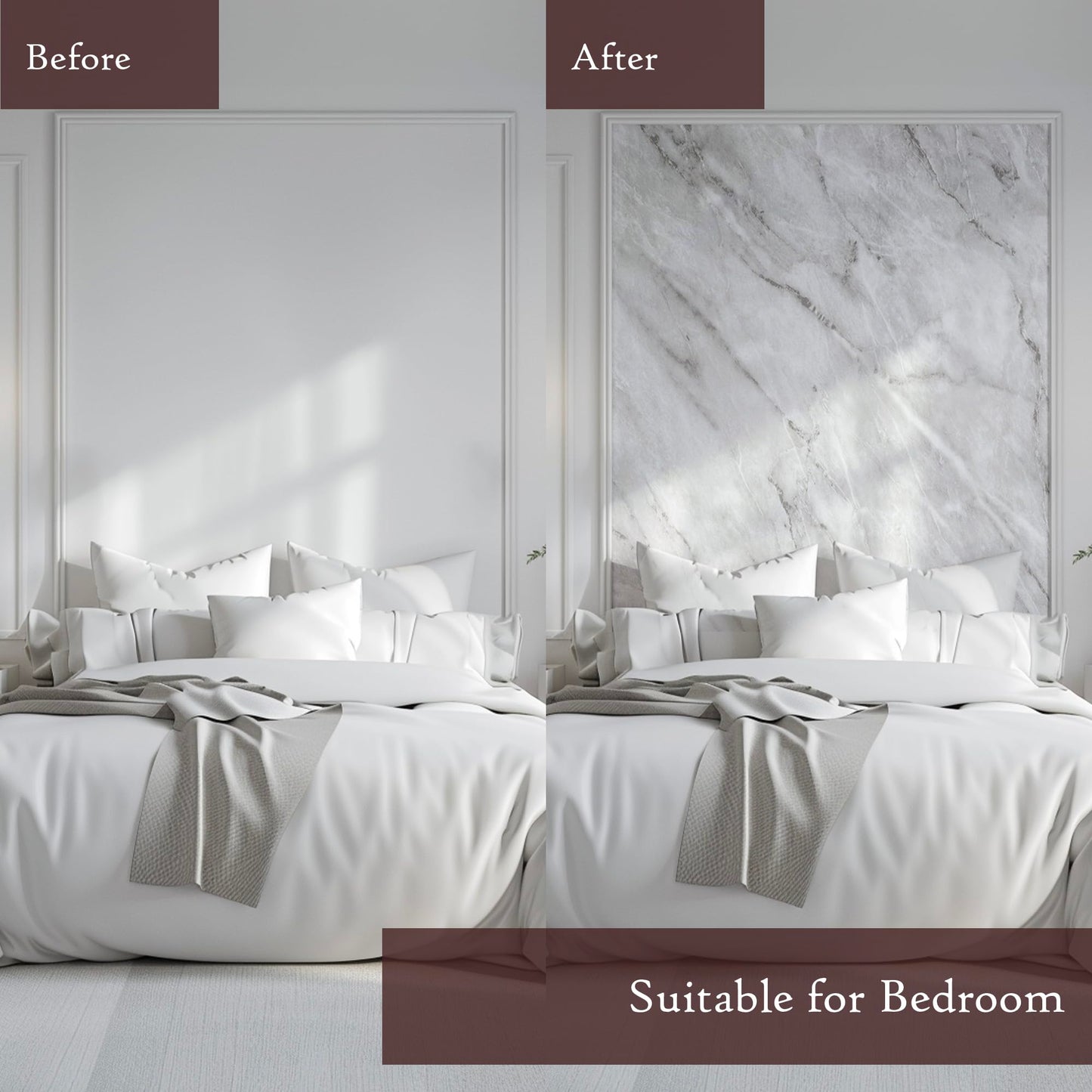 Very Berry Sticker Marble Contact Paper (White, 15.7" x 78", 1 Pack) Peel and Stick Countertop Wrap, Waterproof Vinyl, Renter Friendly for Kitchen Counters, Bathroom Vanities & Cabinets - Medaid International