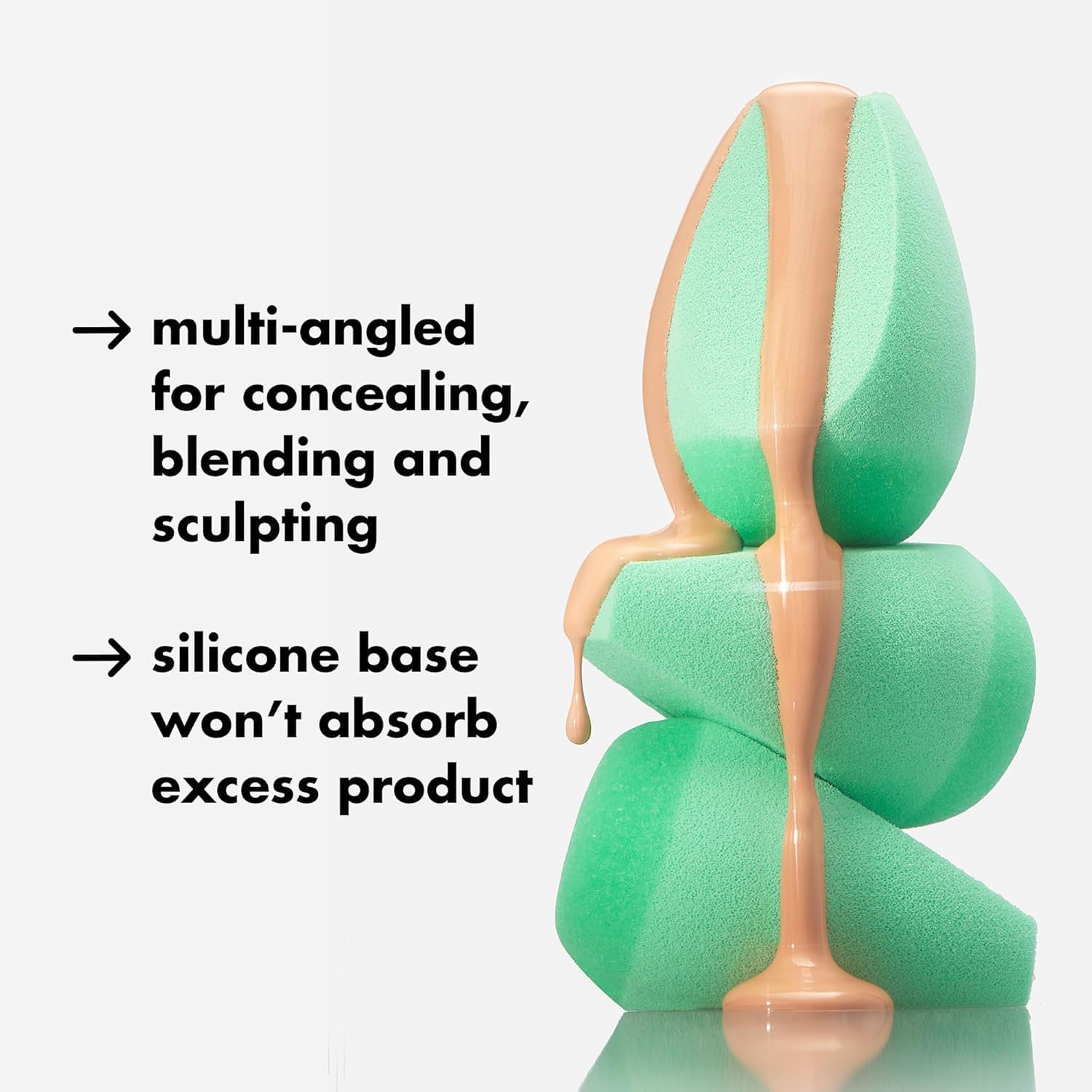 e.l.f. Angled Silicone Face Sponge, Angled Design For Cream & Liquid Blush, Bronzer, Foundation & Concealer, Vegan & Cruelty-free - Medaid International