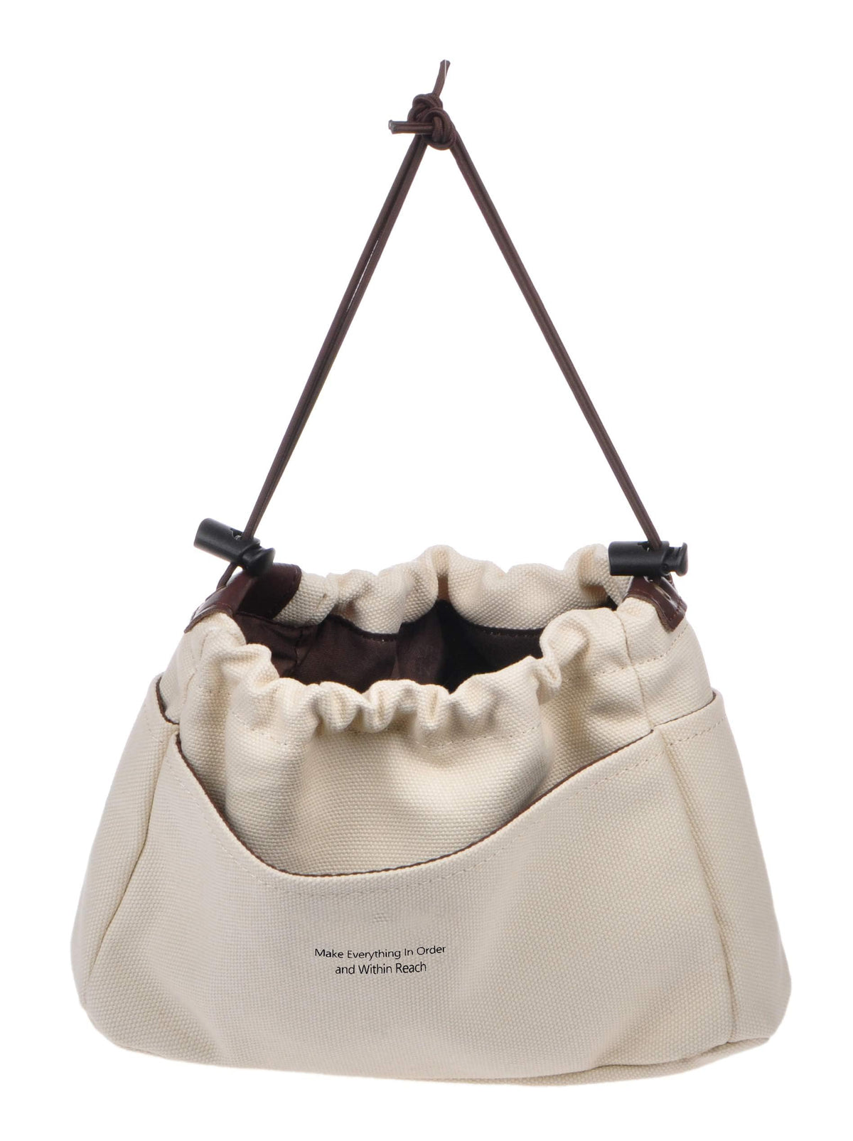 KASTWAVE Canvas Handbag Organizers, Sturdy Purse Insert Organizer Bag in Bag, Women Handbags & Totebag with zipper, 10 Pockets, Color Beige Large